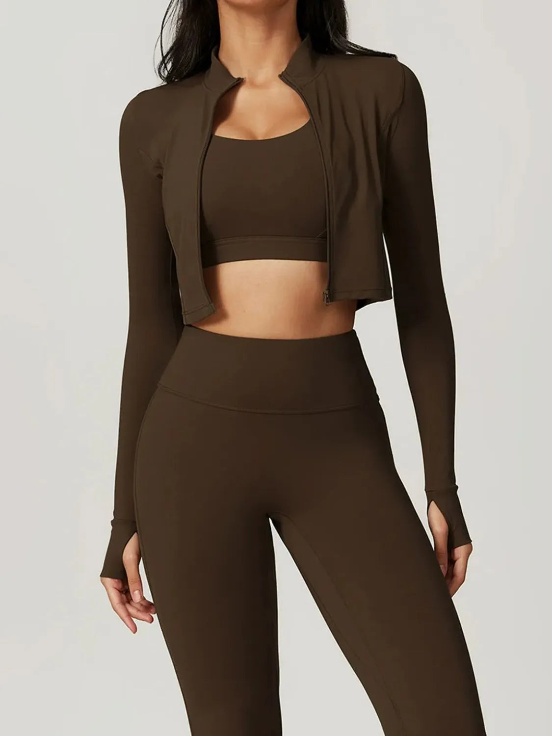 Bra Outerwear and Leggings 3-Piece Active Set  Shop One Place