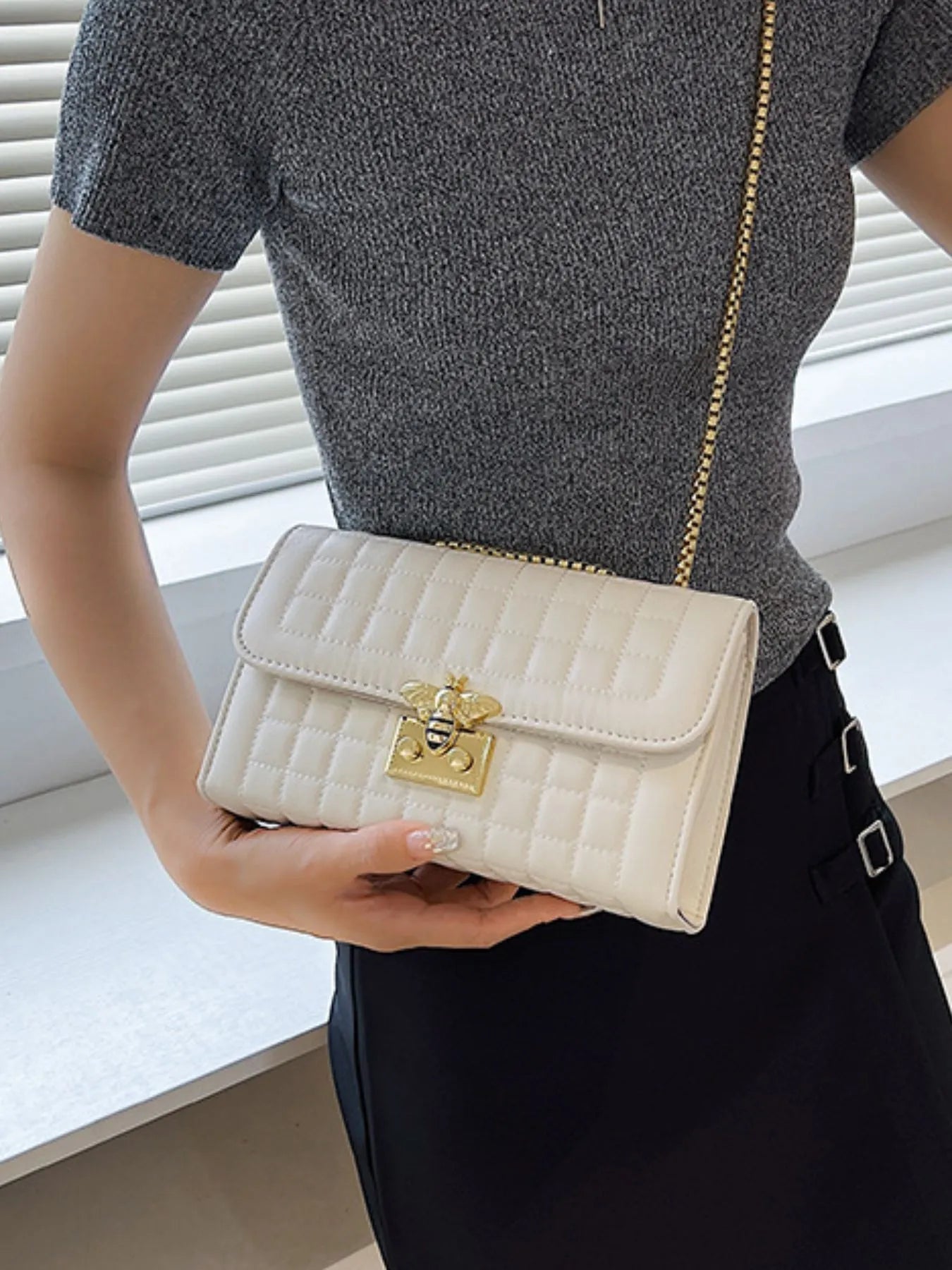 Quilted Chain Shoulder Bag  Shop One Place