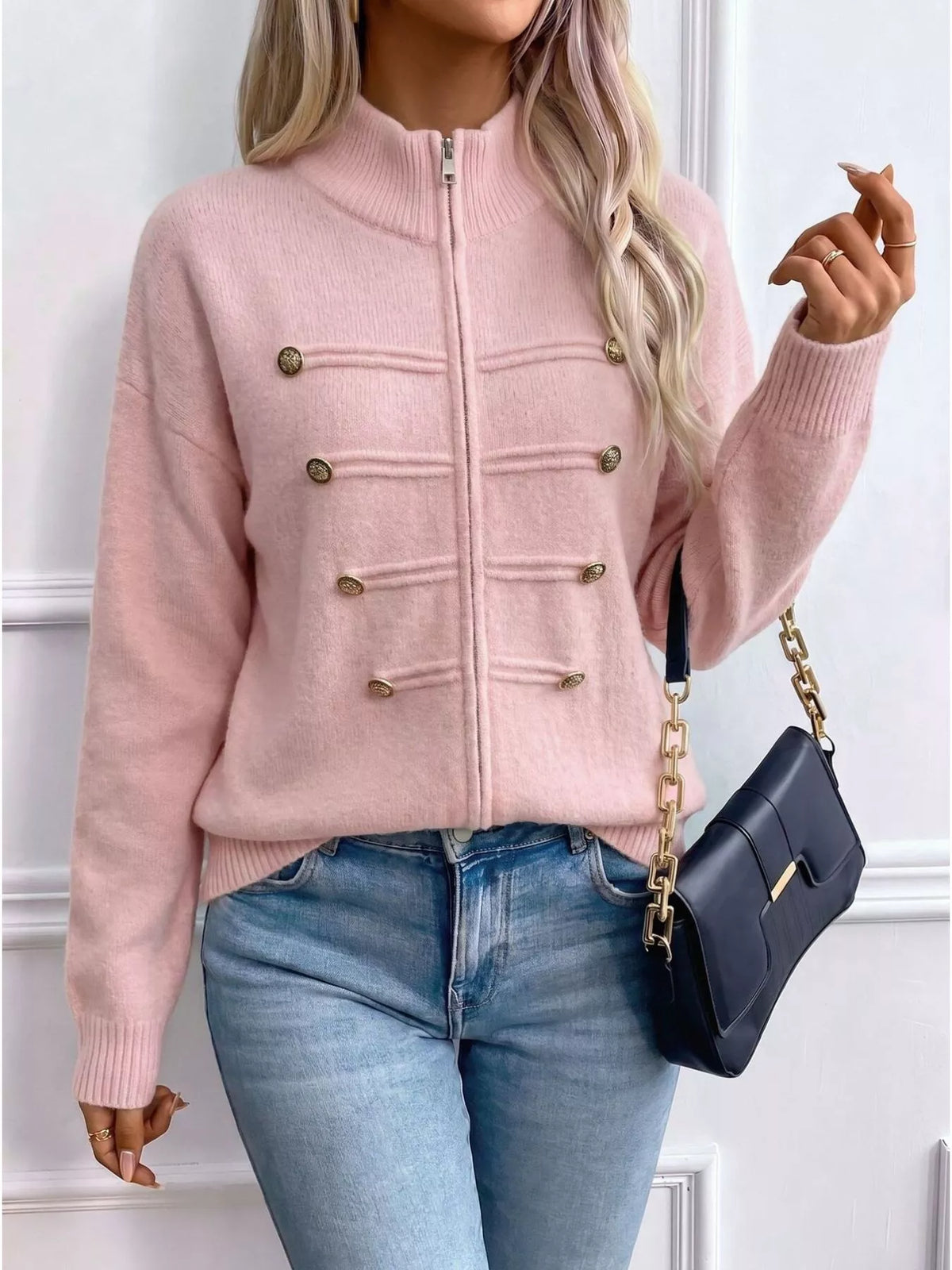 Women's Zip-Up Knit Cardigan – view 7