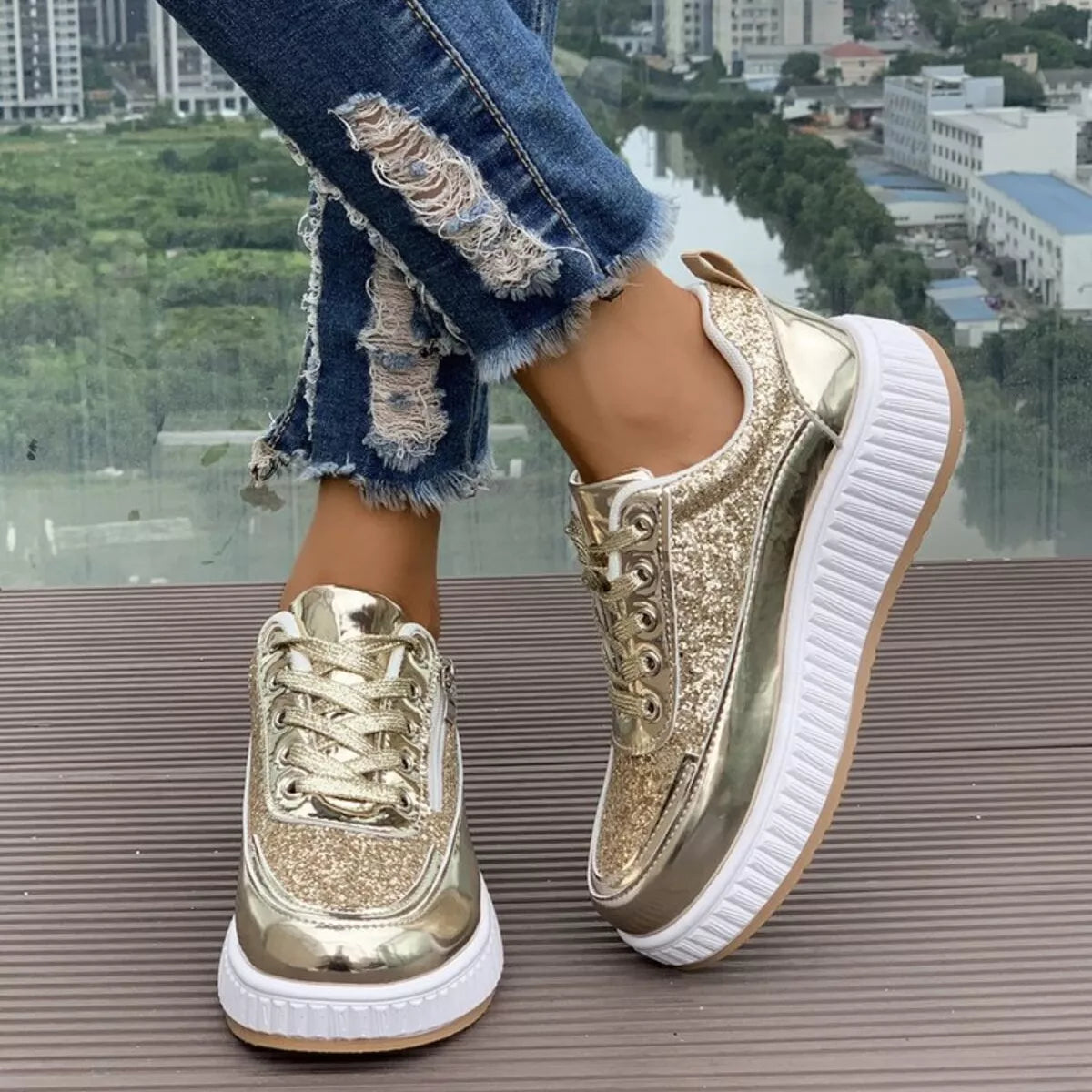 Lace Up Platform Sneakers  Shop One Place