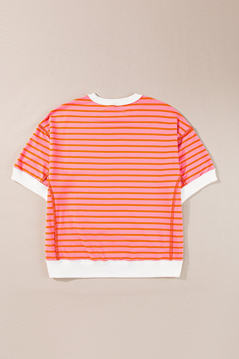 Stripe Colorblock Drop Sleeve Oversized T Shirt