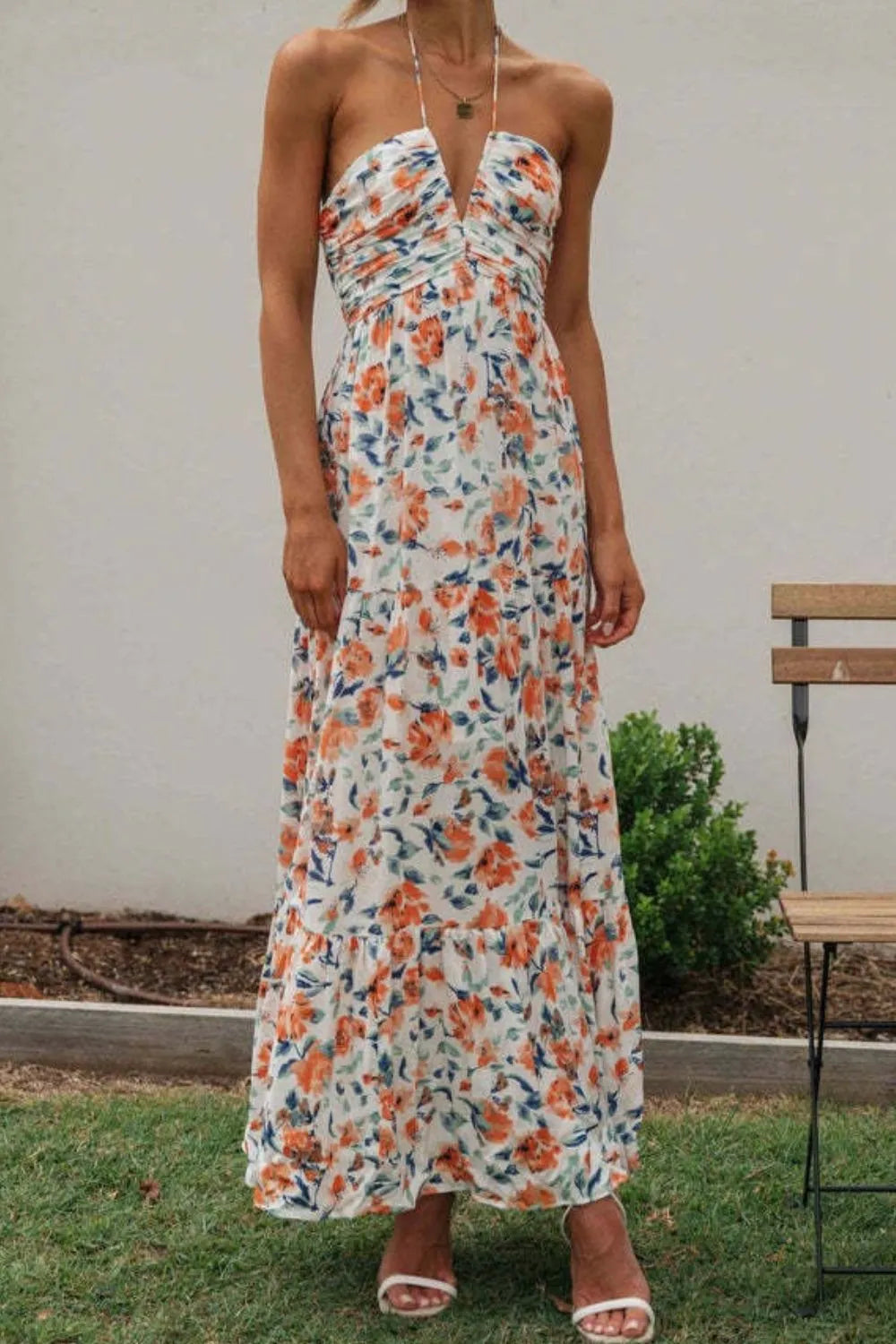 Printed Halter Neck Cami Dress  Shop One Place