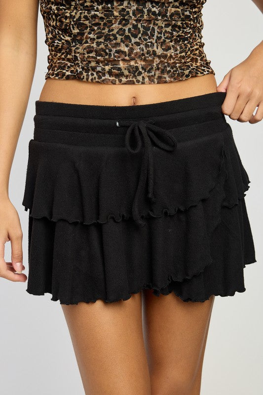 Tiered Ruffle Mini Skirt