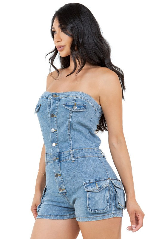 WOMEN FASHION DENIM ROMPERS