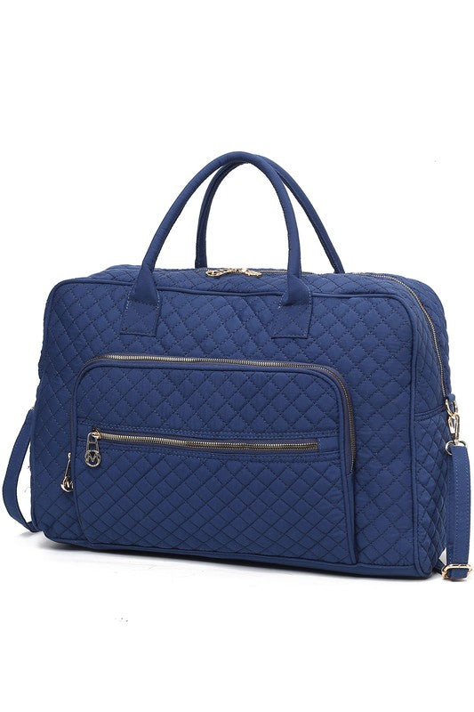 MKF Collection Jayla Solid Quilted Duffle Bag