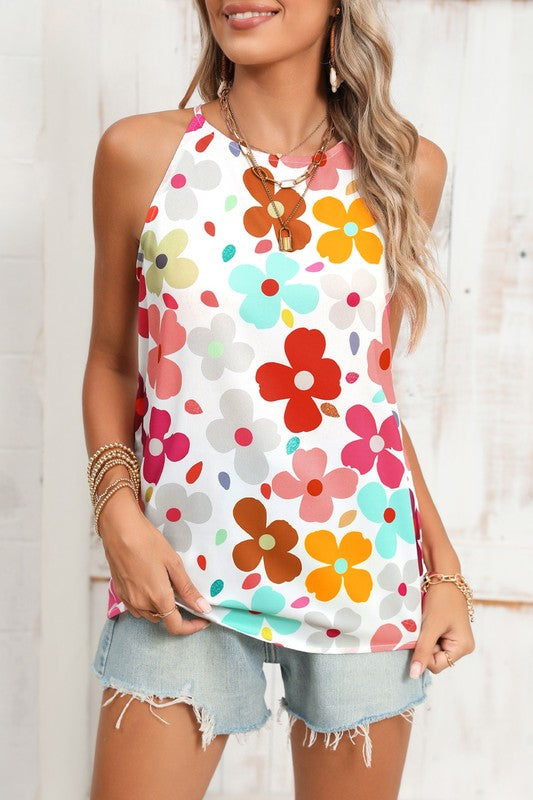 Cute Floral Print Vest