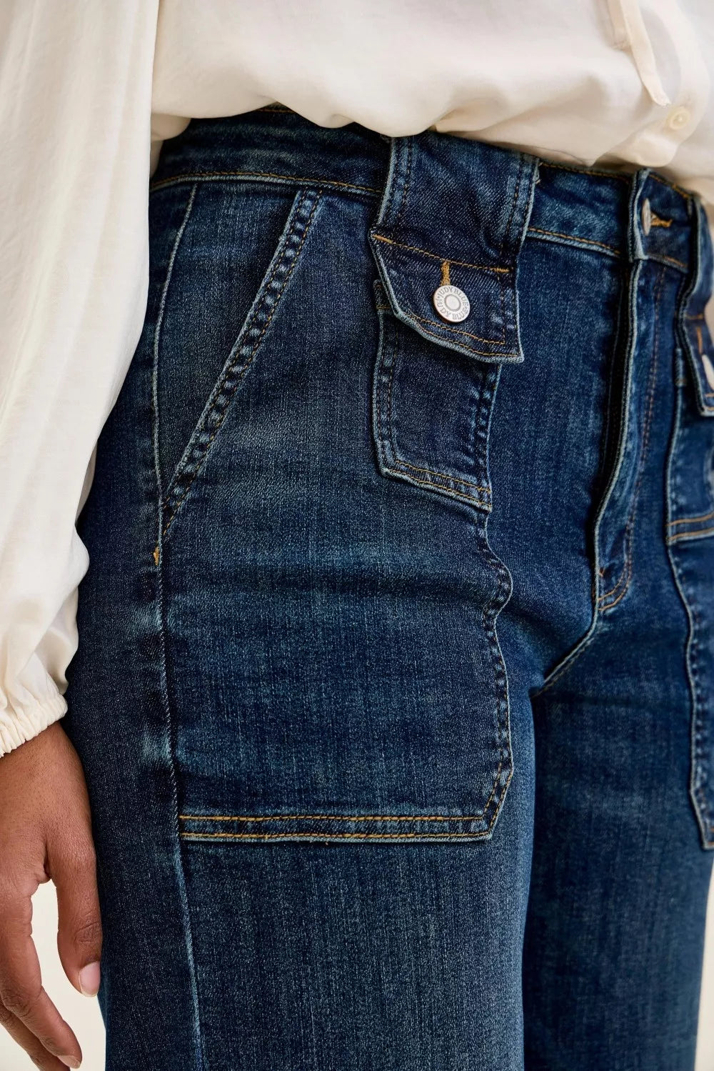 Judy Blue High Waist Wide Crop Utility Jeans with Patch Pocket  Shop One Place