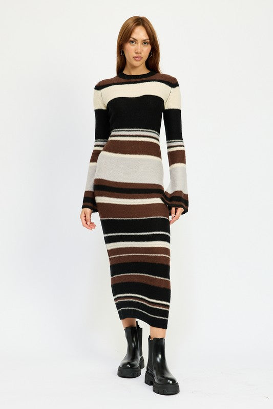 STRIPE MAXI BODYCON DRESS