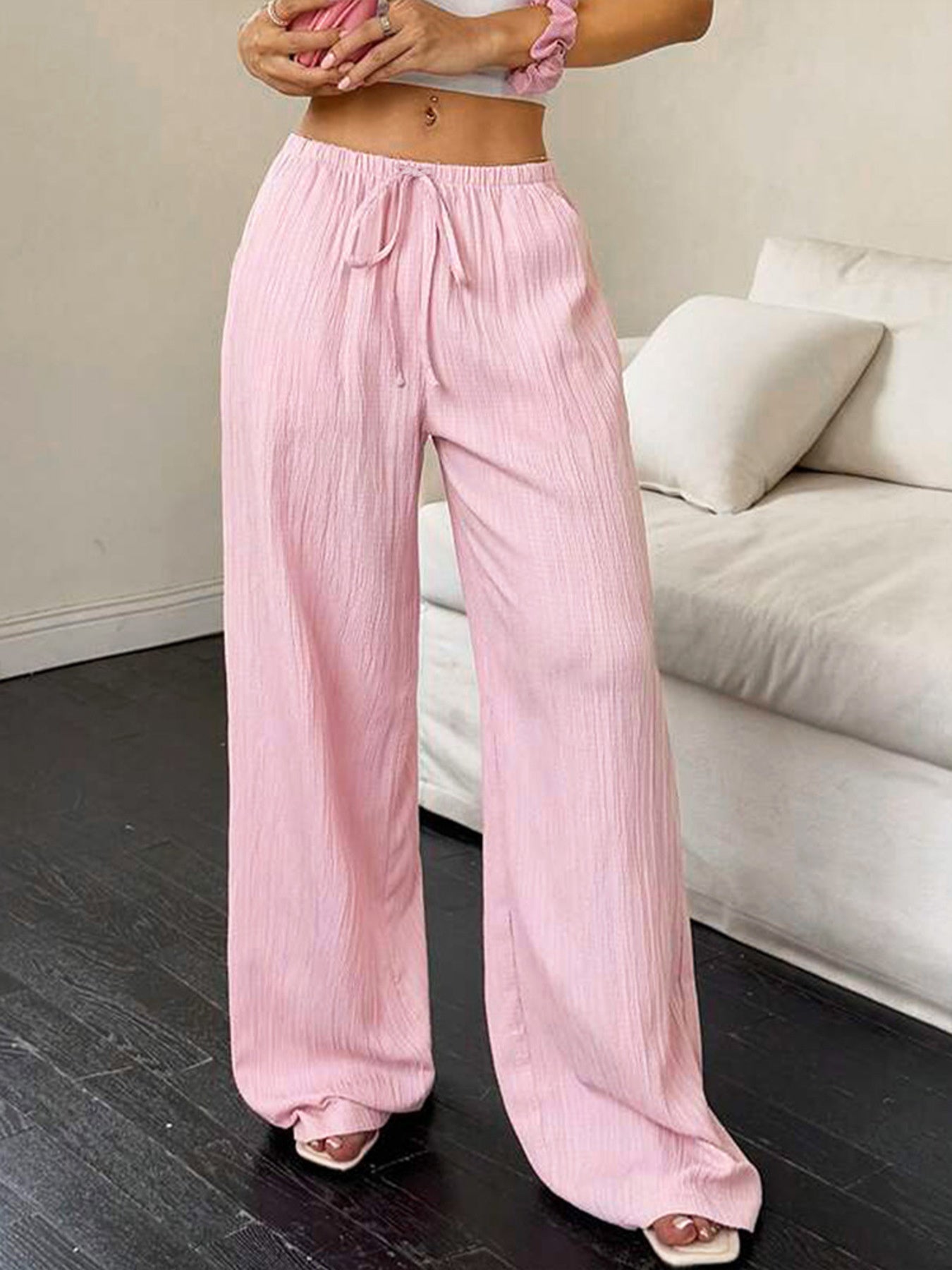 Tied Wide Leg Pants  Shop One Place