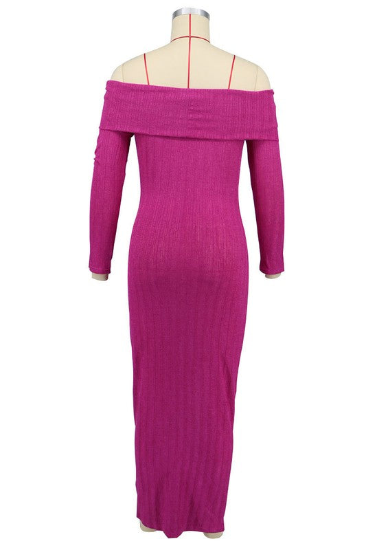 WOMEN FASHION LONG MAXI DRESS FUCHSIA