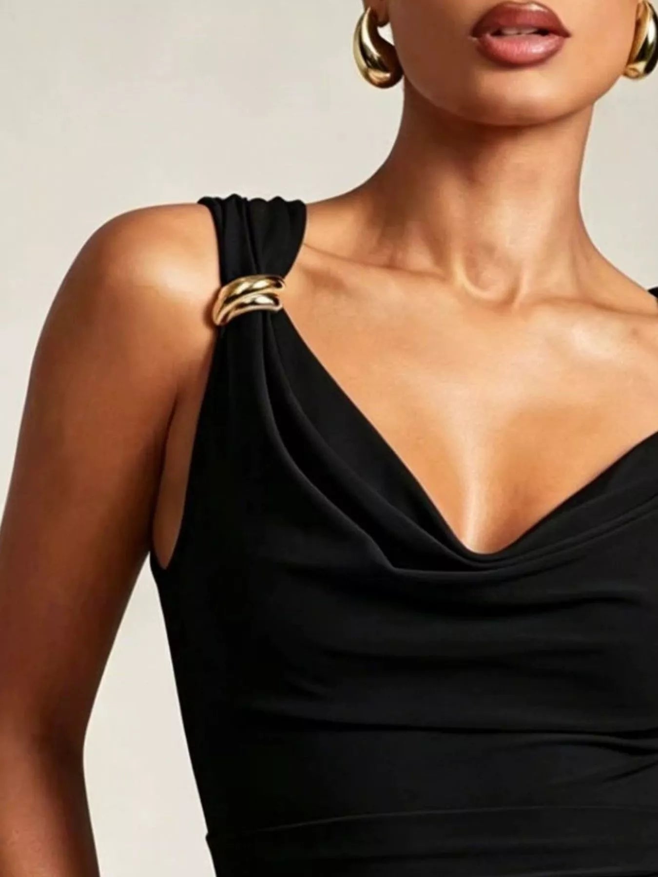 Cowl Neck Tank with Metal Ring Accents  Shop One Place