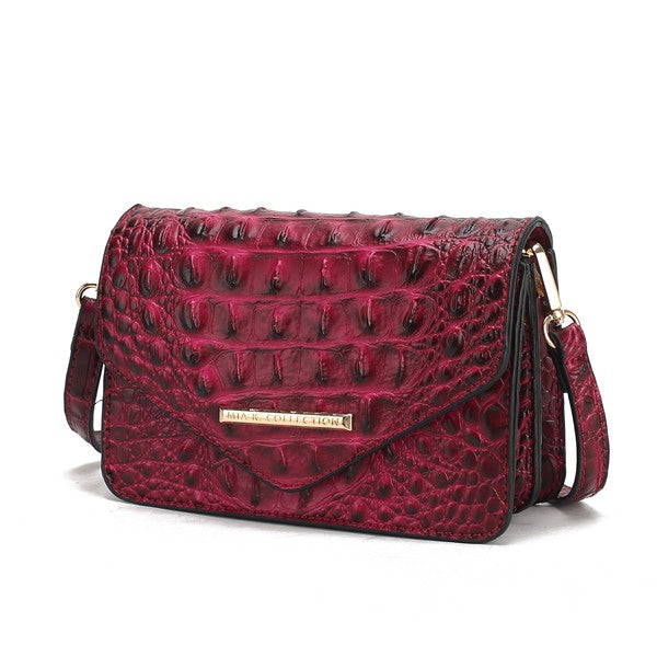 MKF Vanta Solid Croc-Embossed Saddle Bag by Mia K  Shop One Place