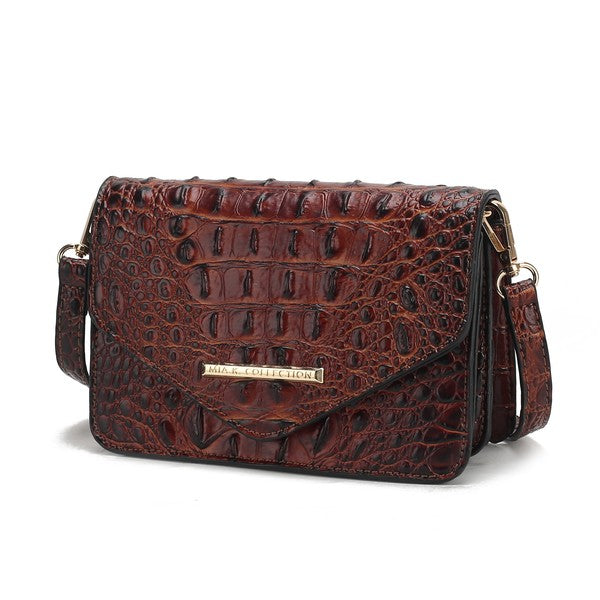 MKF Vanta Solid Croc-Embossed Saddle Bag by Mia K  Shop One Place