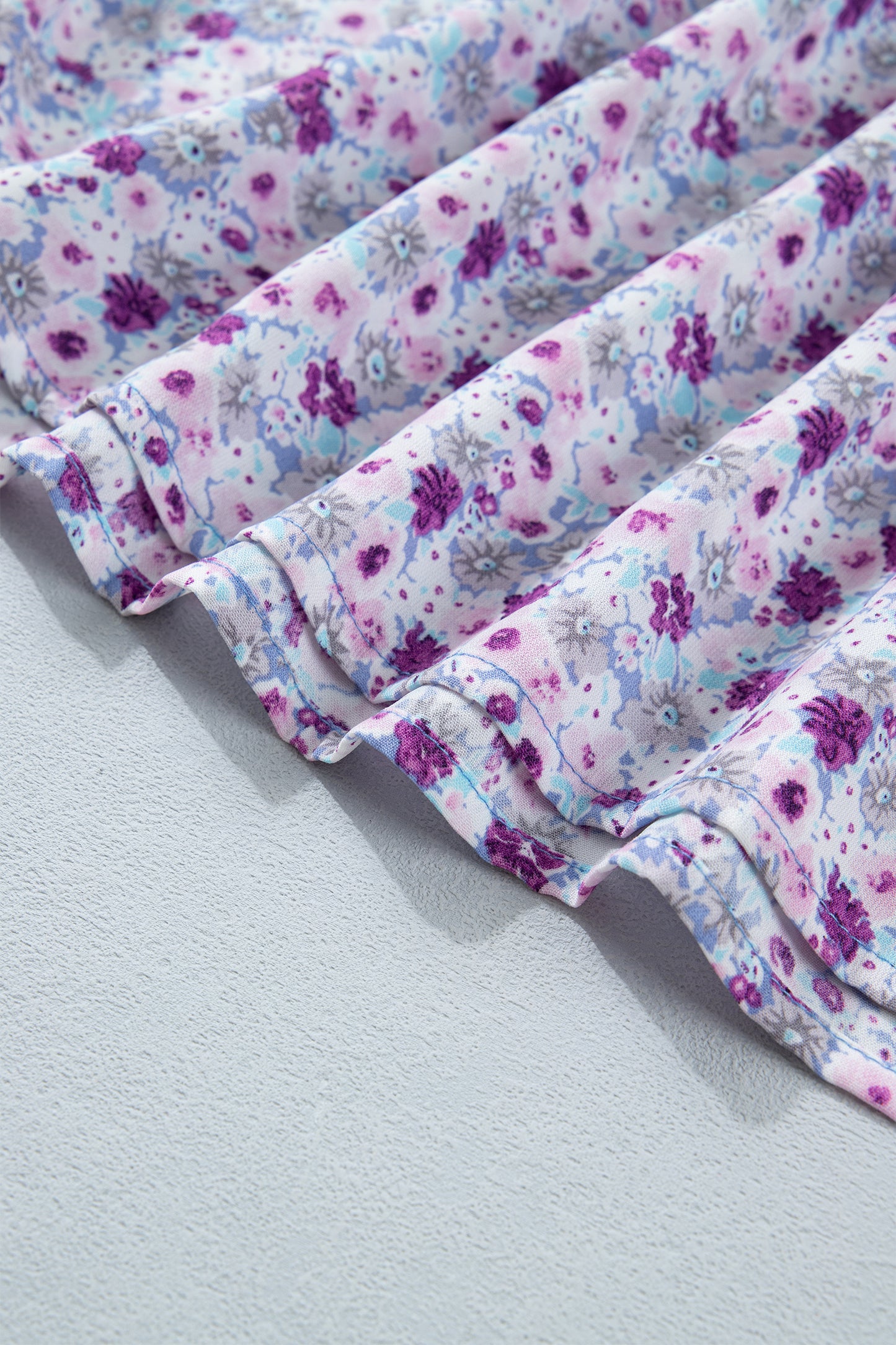 Purple Plus Size Floral Print Square Neck Smocked Maxi Dress  Shop One Place