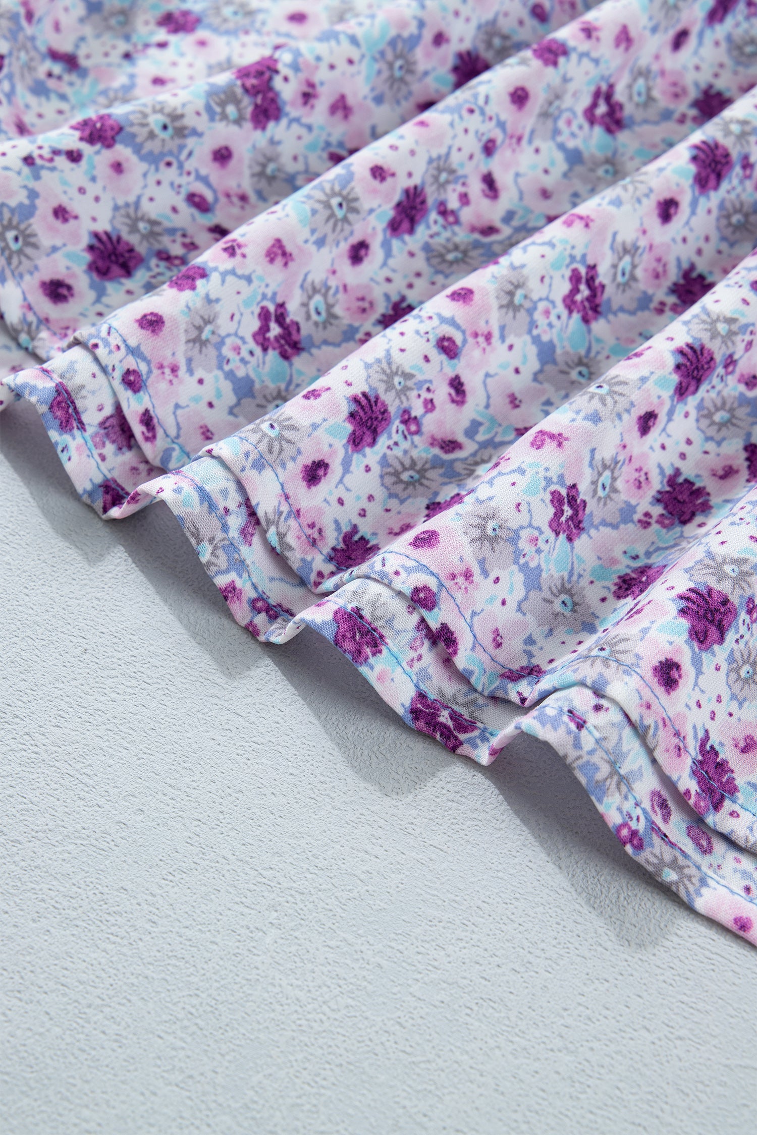 Purple Plus Size Floral Print Square Neck Smocked Maxi Dress  Shop One Place