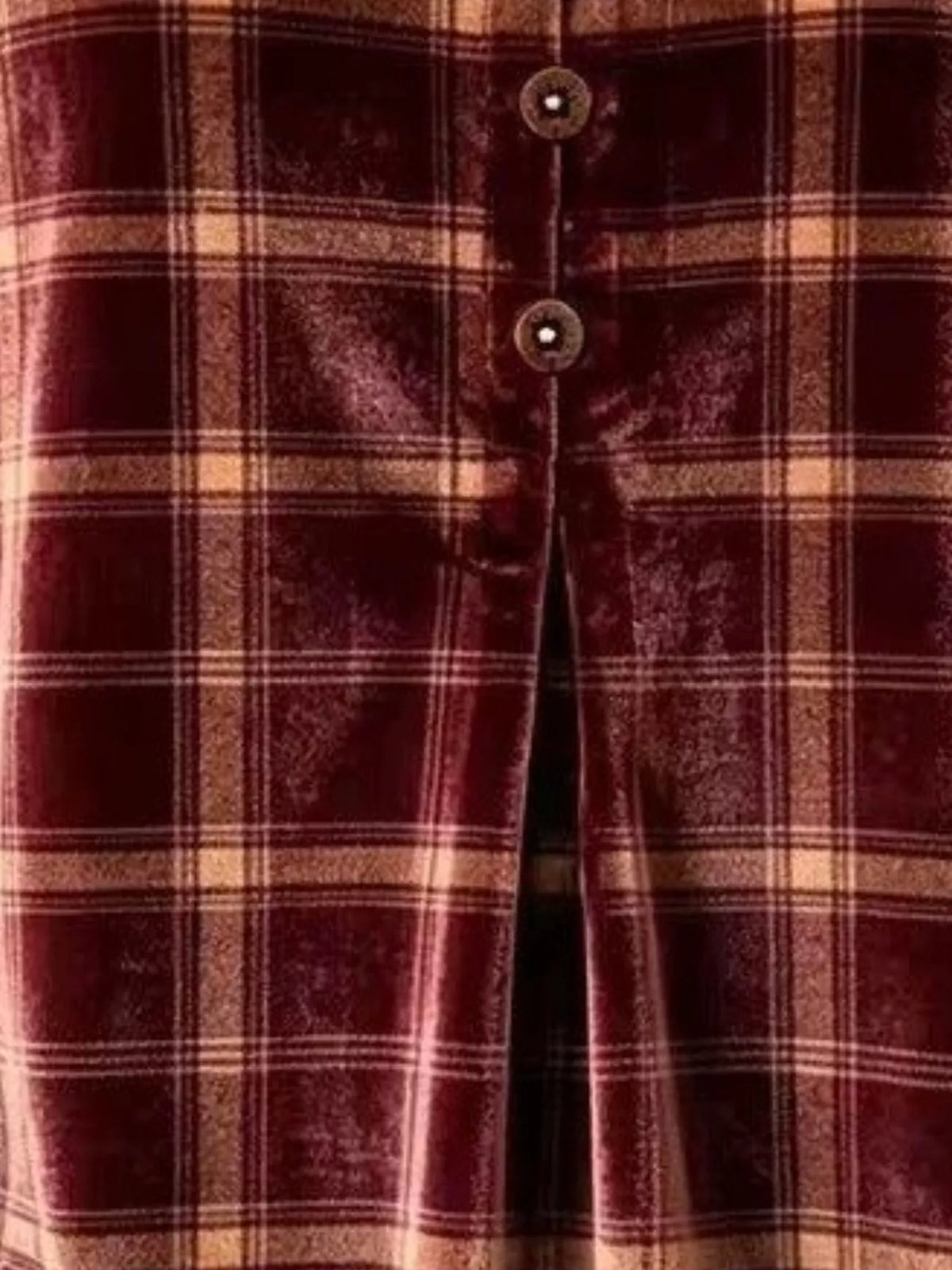 Women's Plaid Velvet Flounce Sleeve Blouse – view 10