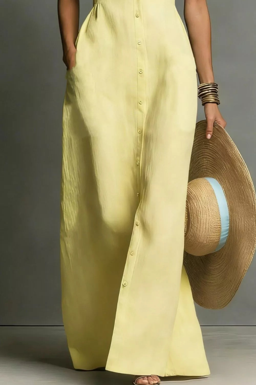 Sleeveless Button-Down Maxi Dress  Shop One Place