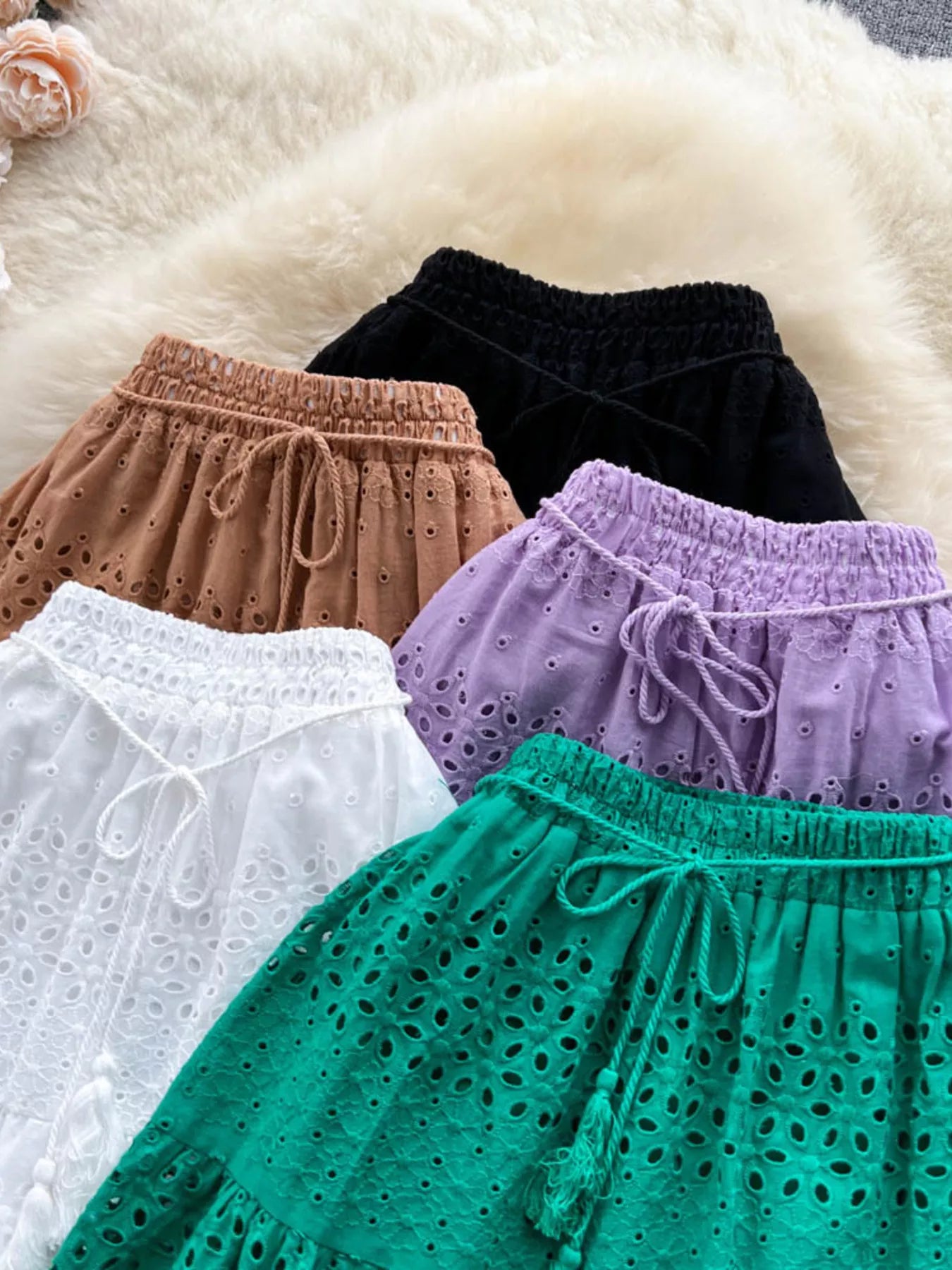 Eyelet Tiered Maxi Skirt  Shop One Place