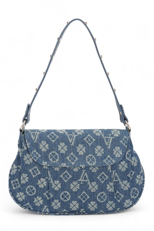 LA Jacquard Denim Fashion Shoulder Bag  Shop One Place