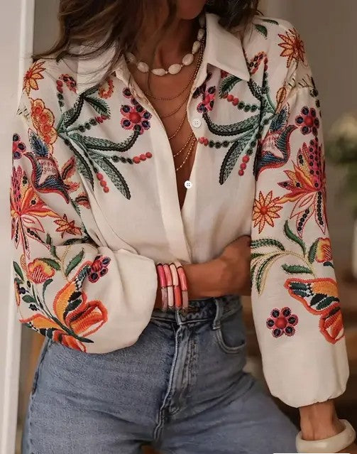 Women's Floral Digital Print  Shirt  Shop One Place