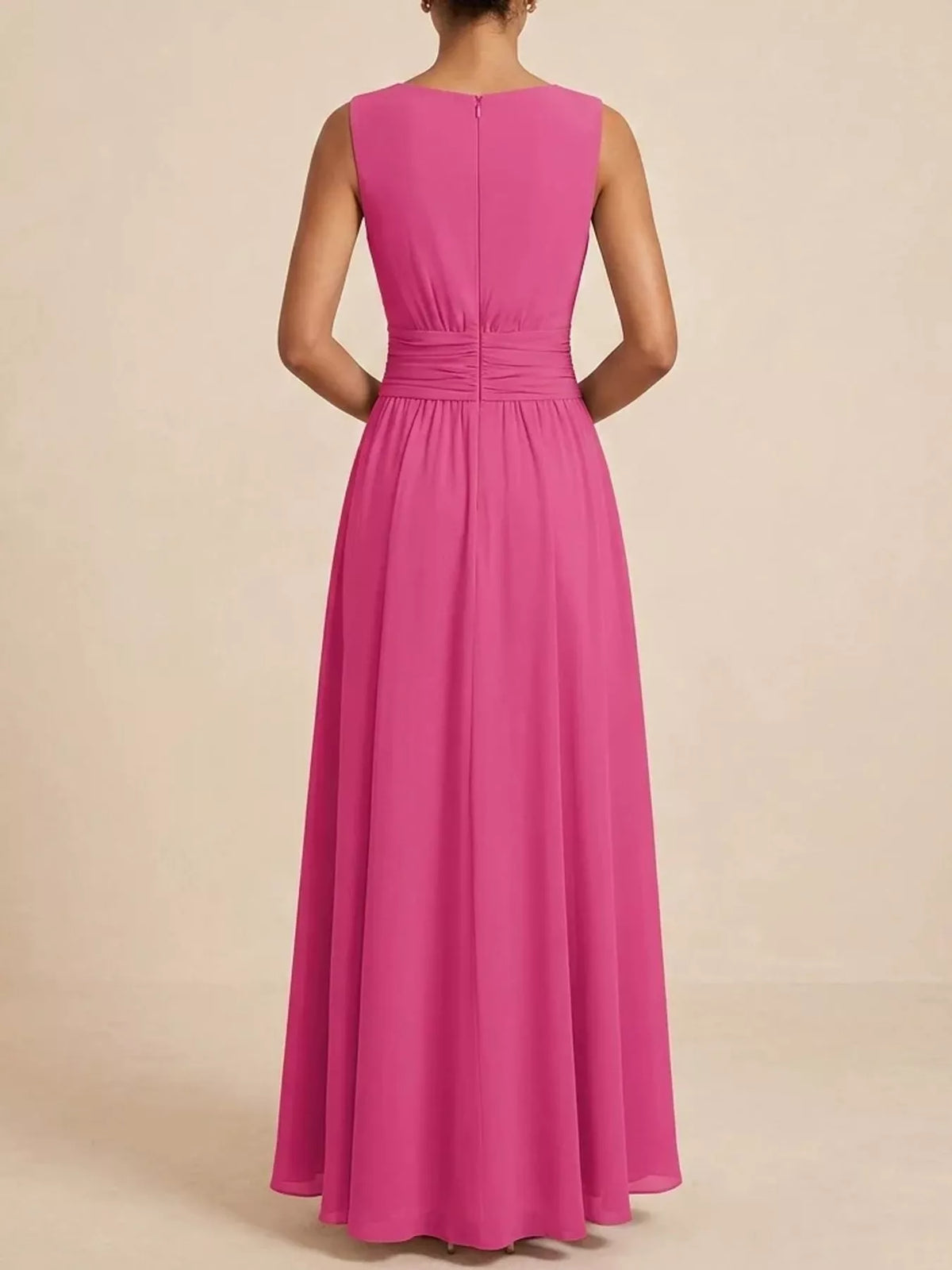 Women's Sleeveless Ruched Chiffon Maxi Dress – view 15