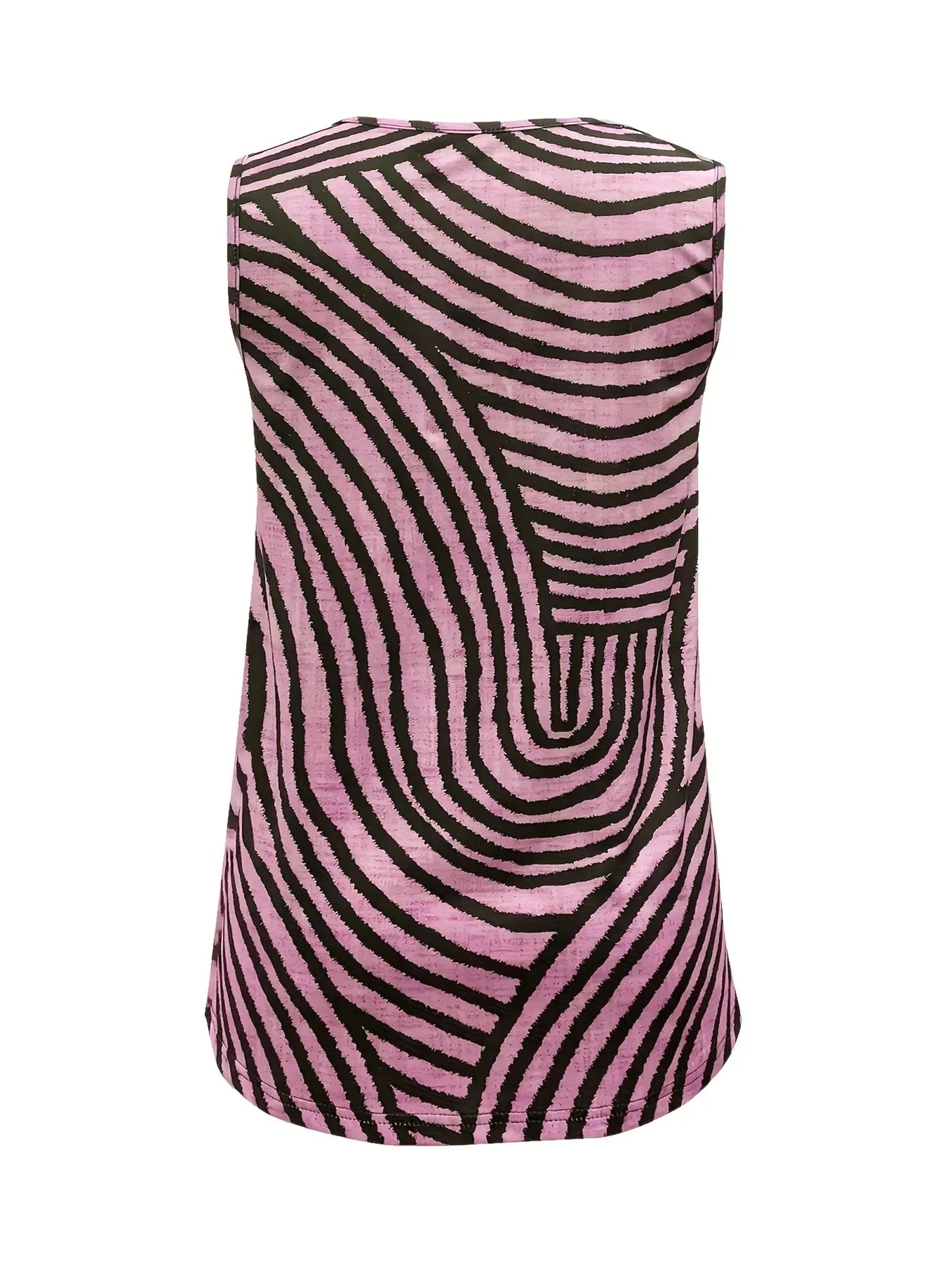 Sleeveless Zebra Print Button-Up Tank Top  Shop One Place