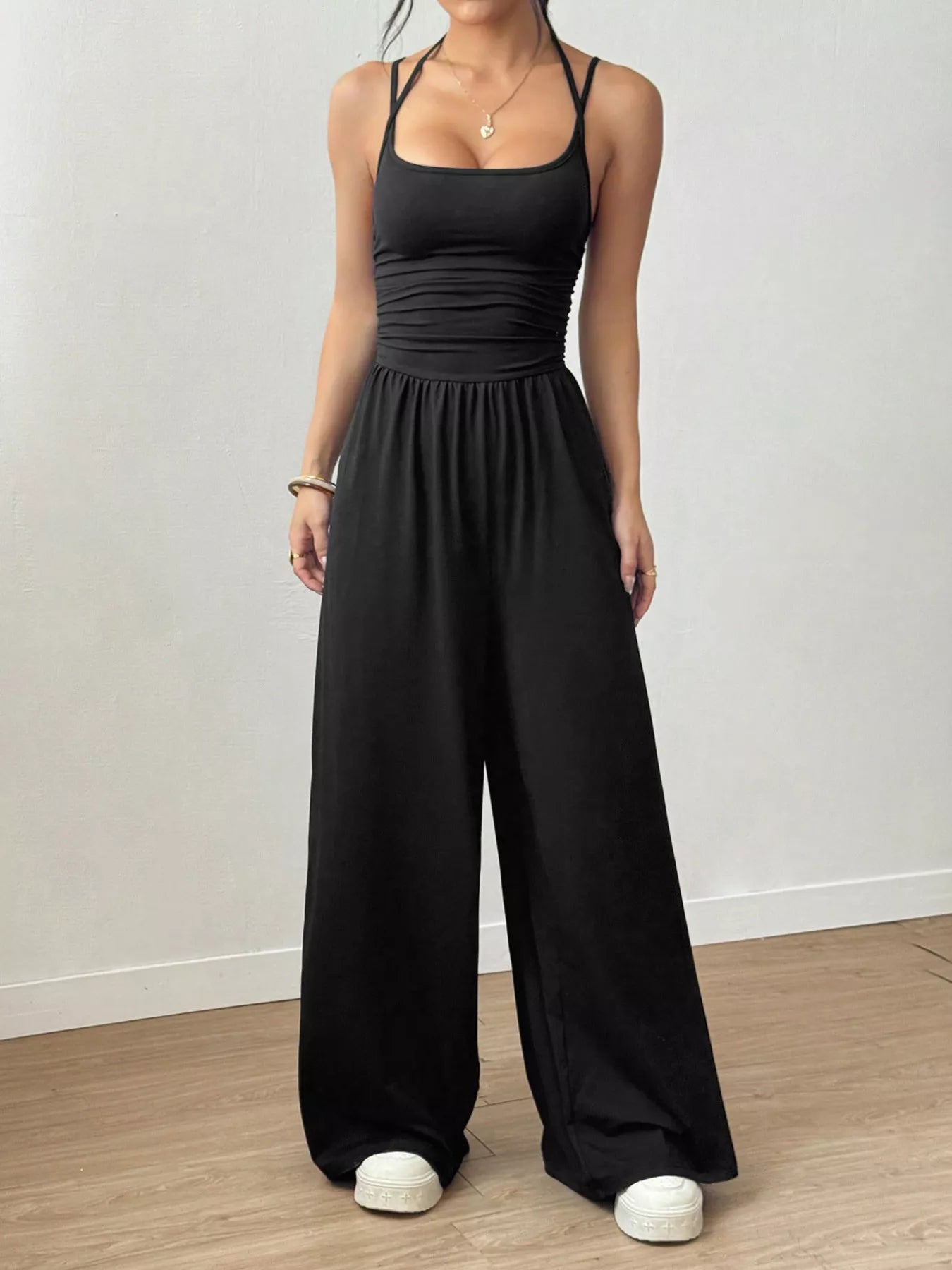 Spaghetti Strap Wide Leg Jumpsuit  Shop One Place