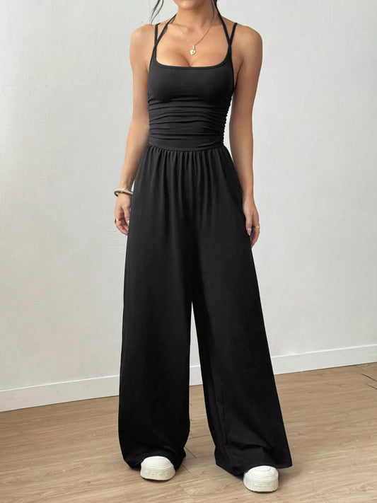 Spaghetti Strap Wide Leg Jumpsuit  Shop One Place