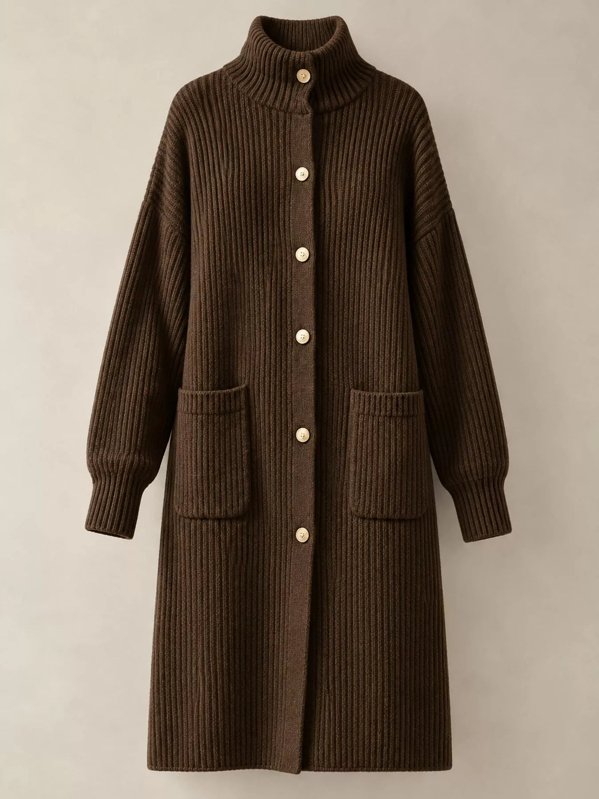 Women's Ribbed Turtleneck Longline Cardigan – view 6
