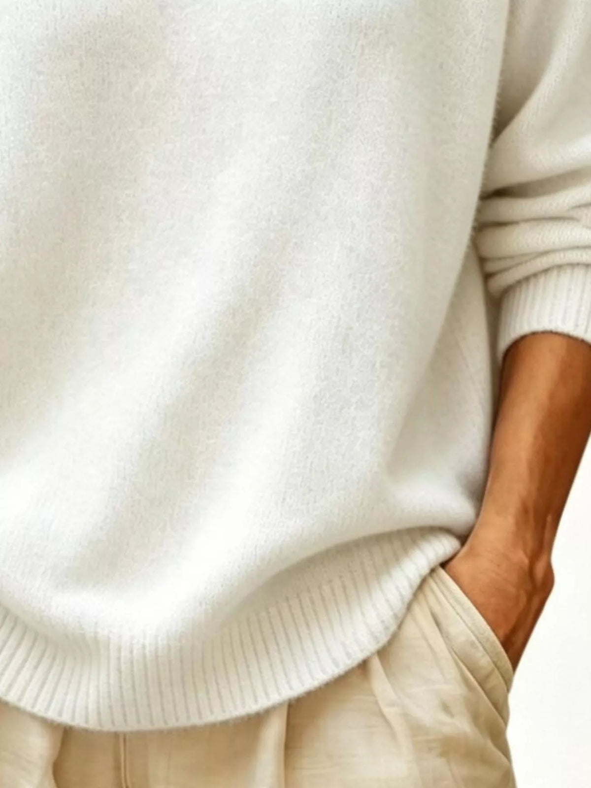 Full Size Round Neck Dropped Shoulder Sweater Plus Size  Shop One Place