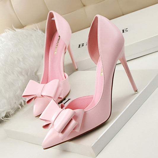 Pointed Toe Bowknot High Heels Stilettos