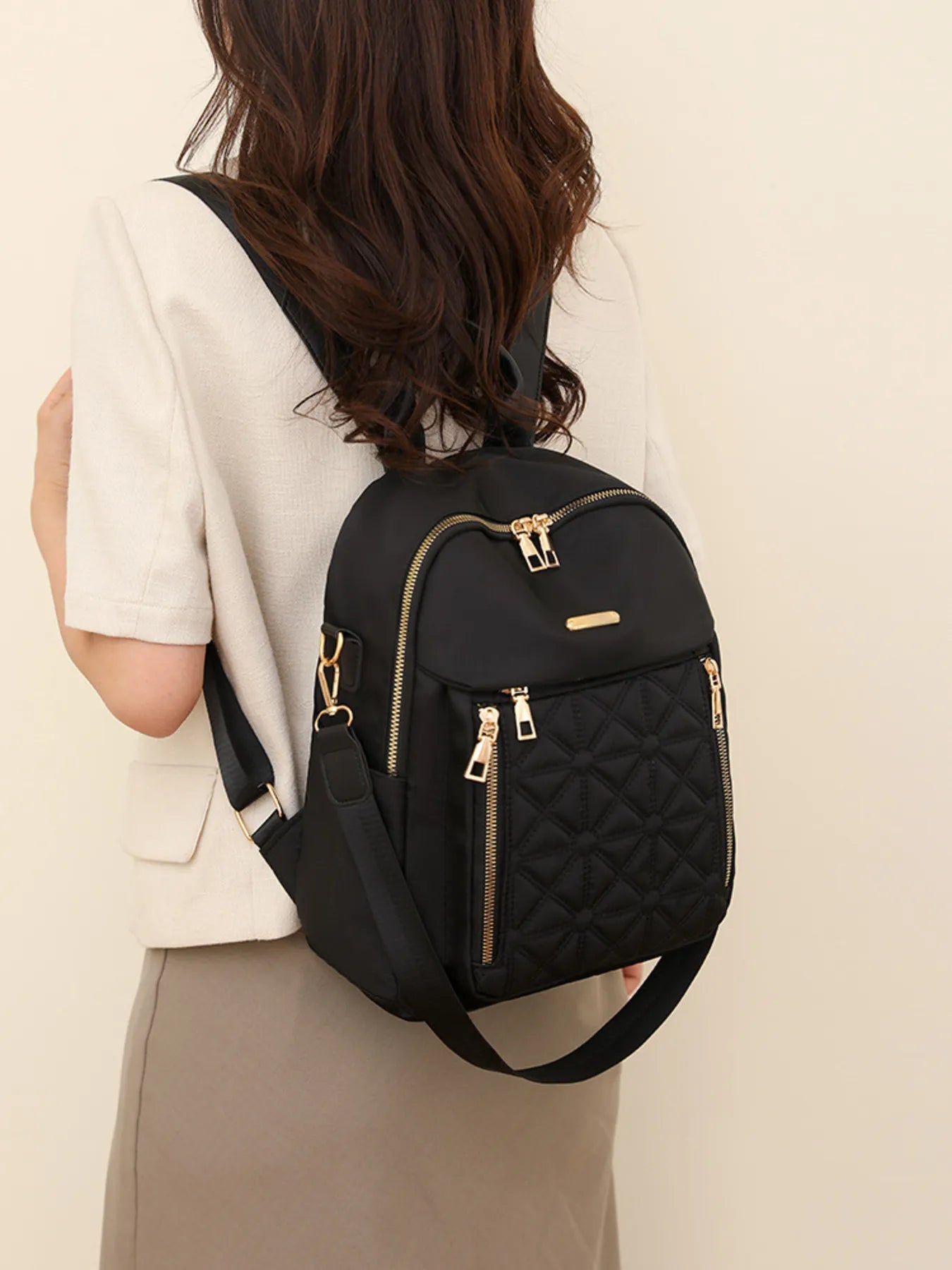 Quilted Oxford Cloth Backpack Bag  Shop One Place