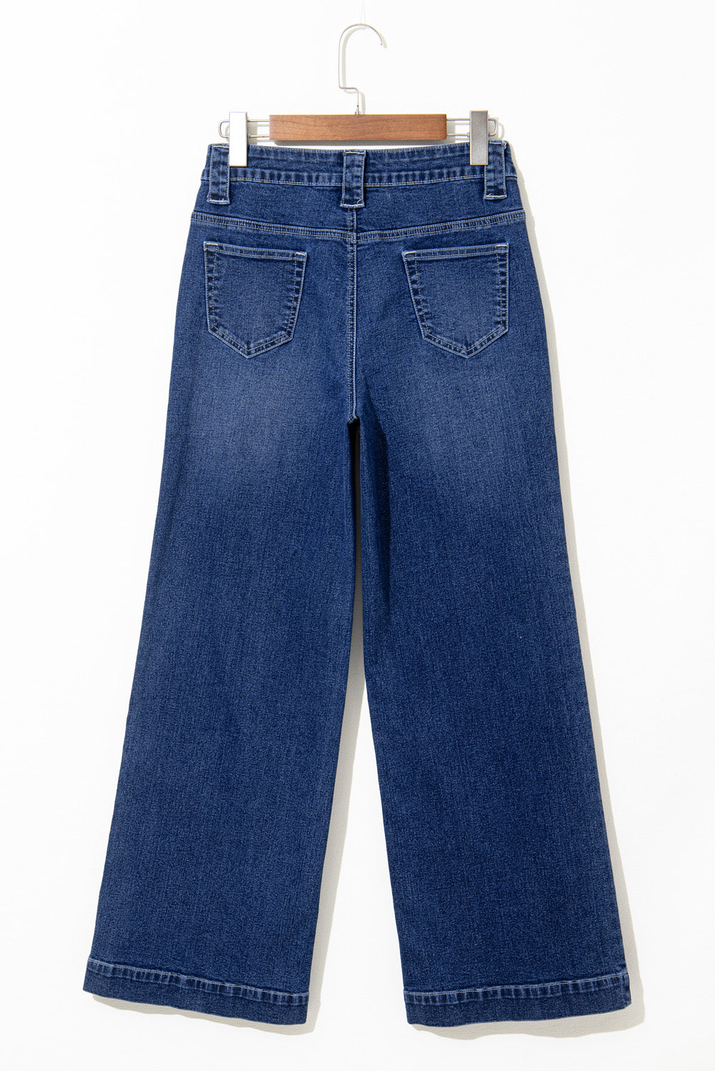 Sail Blue Wide Leg Pocketed High Waist Jeans  Shop One Place