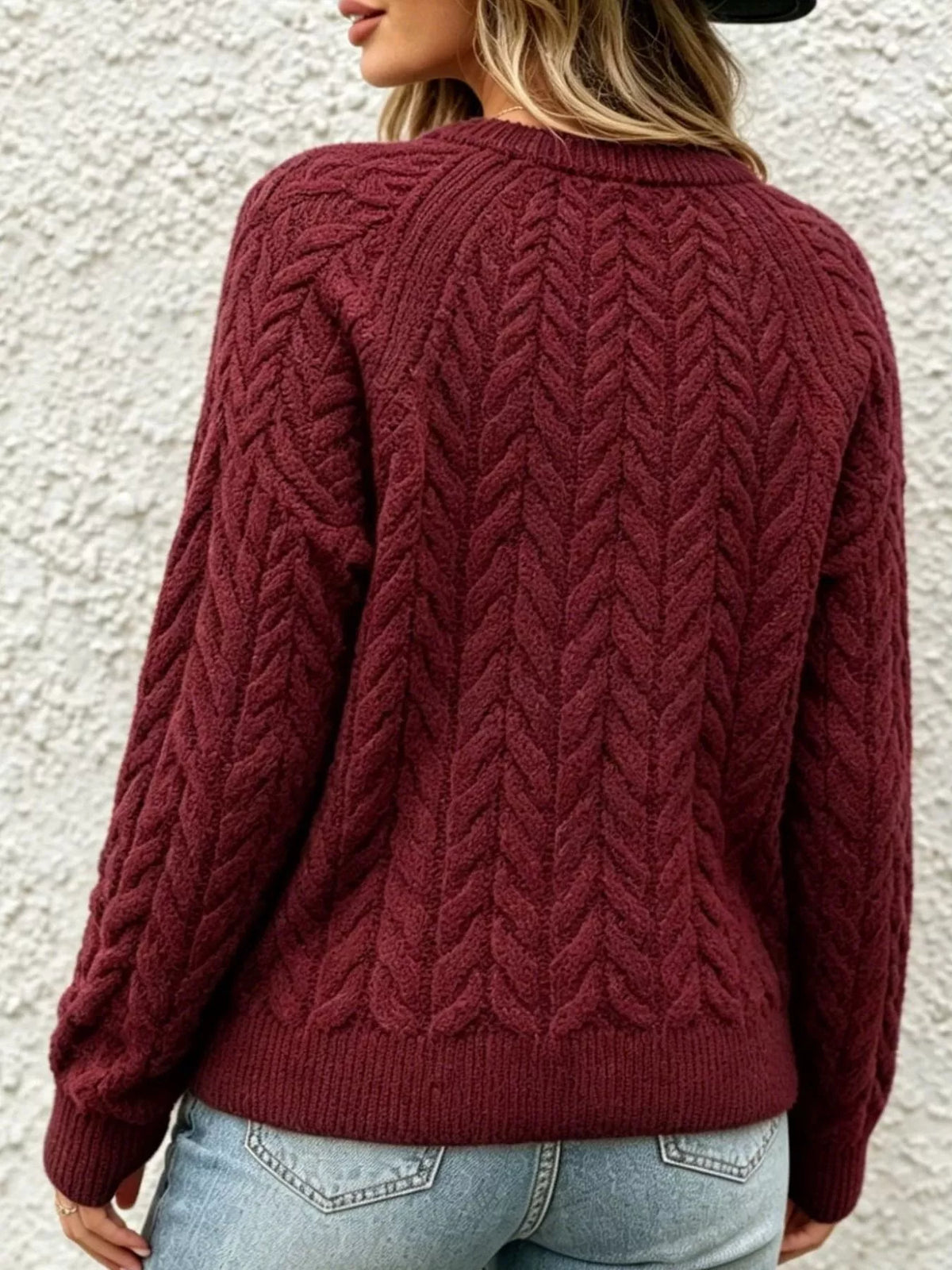 Women's Cable-Knit Raglan Sleeve Sweater – view 7