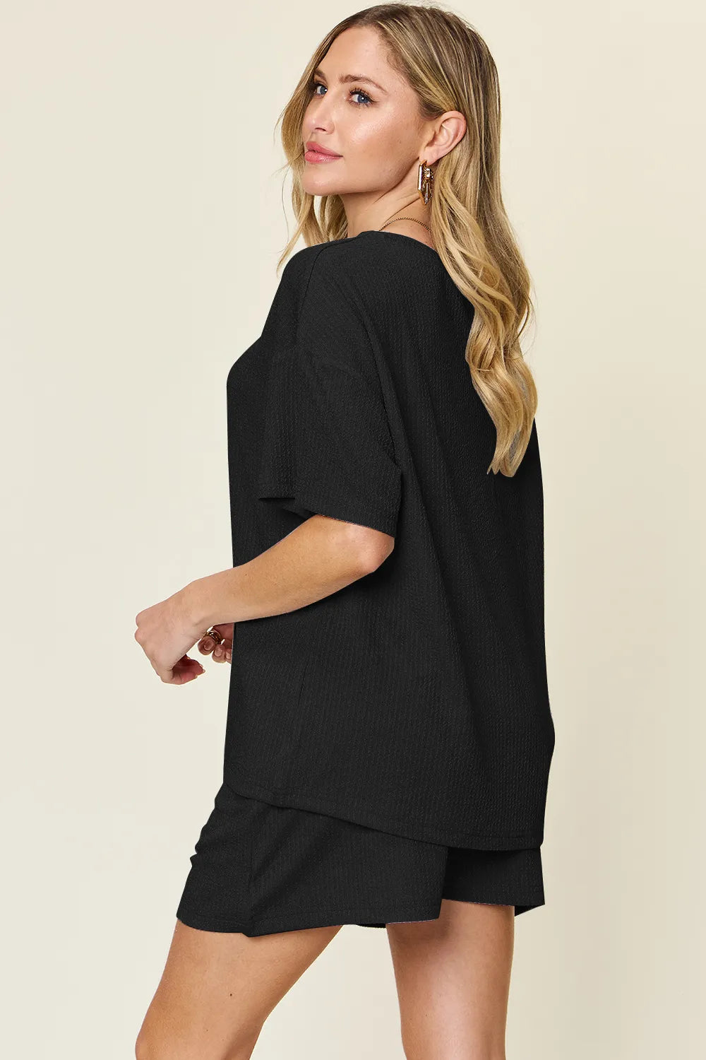 Double Take Basic style Round Neck Solid Set  Shop One Place