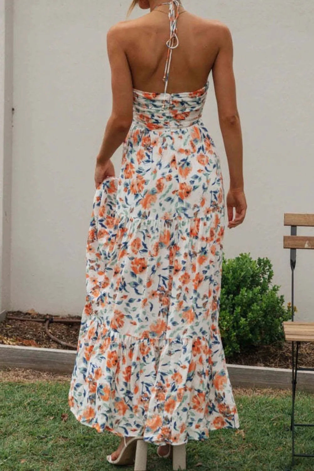 Printed Halter Neck Cami Dress  Shop One Place