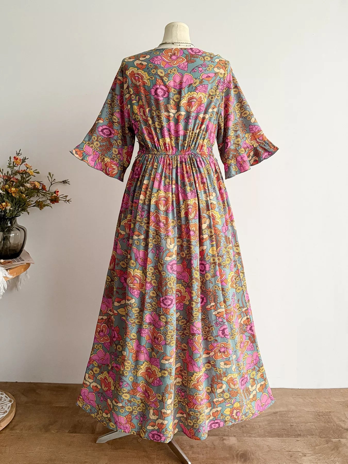 Plus Size Lace Detail Floral Surplice Dress  Shop One Place