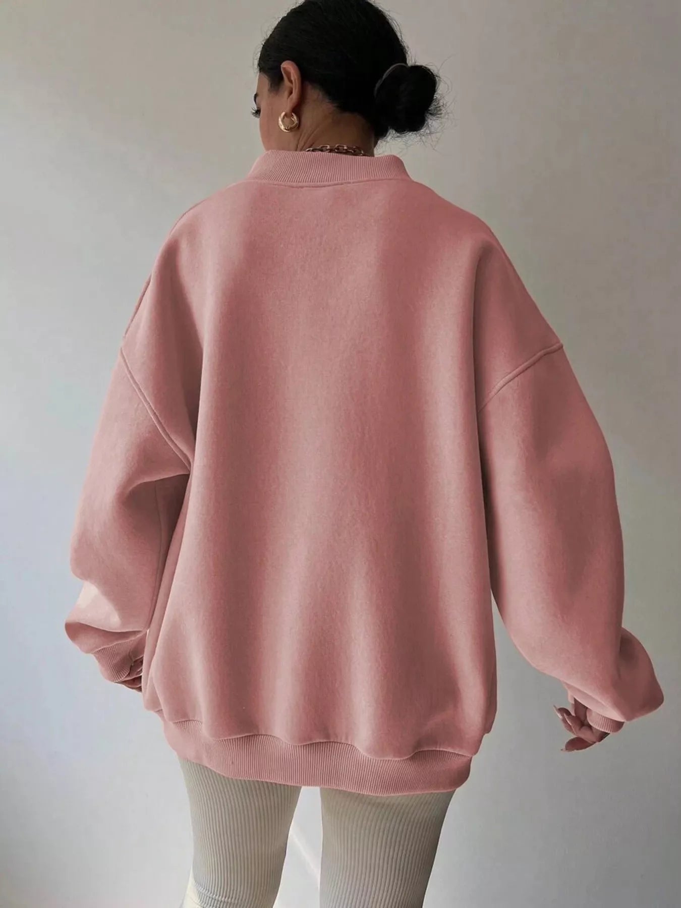 Dropped Shoulder Long Sleeve Oversized Sweatshirt  Shop One Place