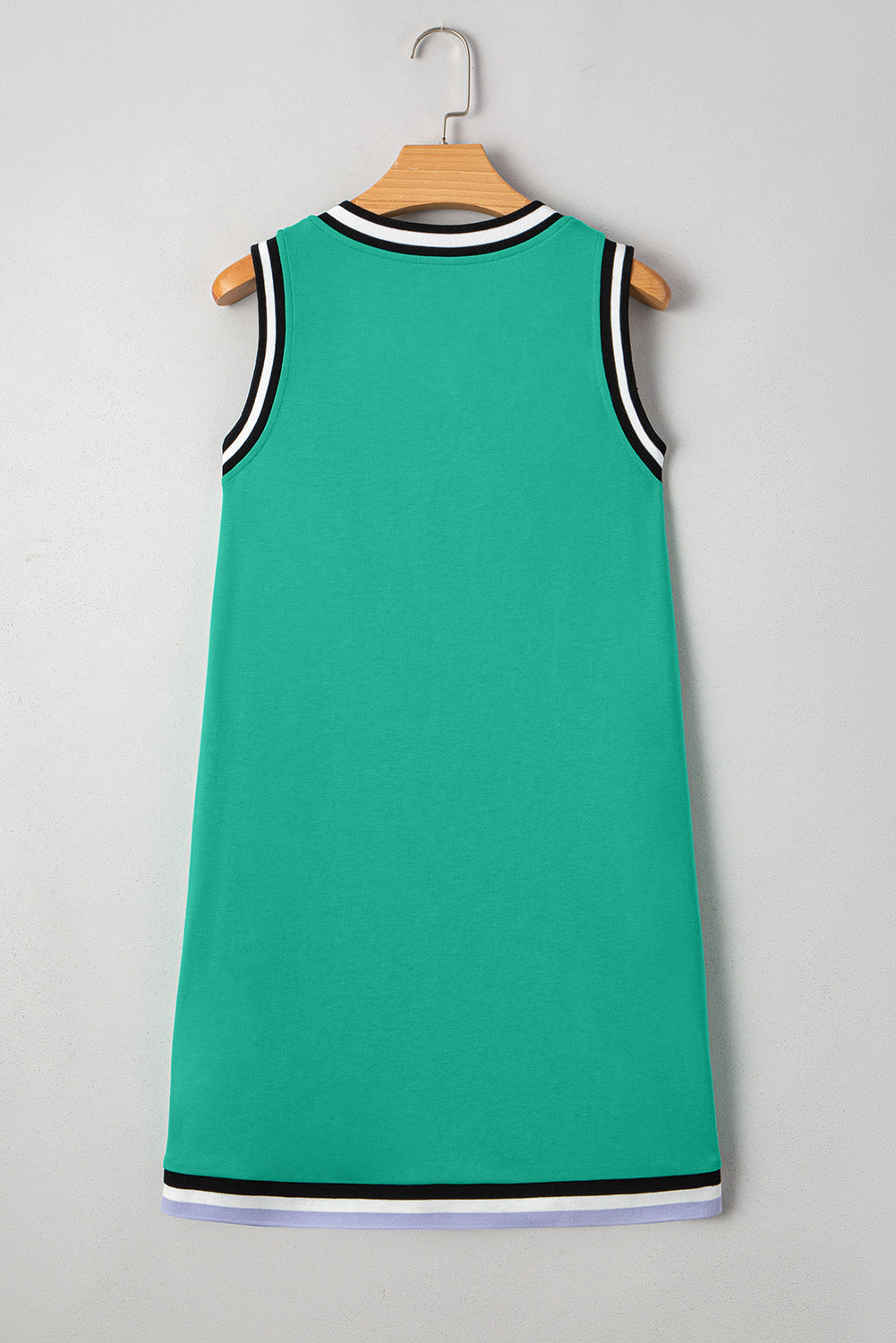 Mint Green Contrast Trim V Neck Sleeveless Mini Dress  Shop One Place
