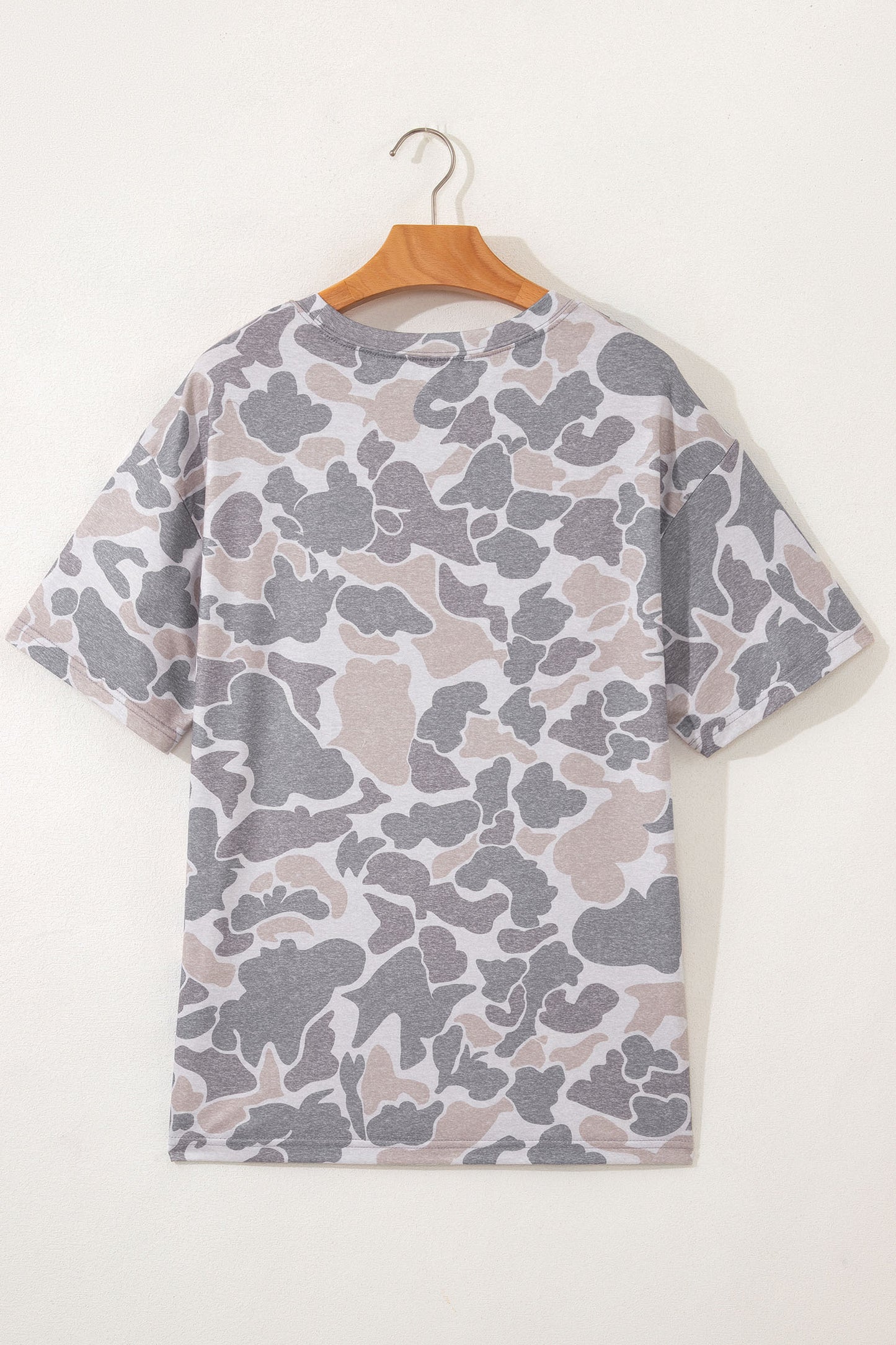 Multicolour Retro Camouflage Print Womens Casual T Shirt  Shop One Place