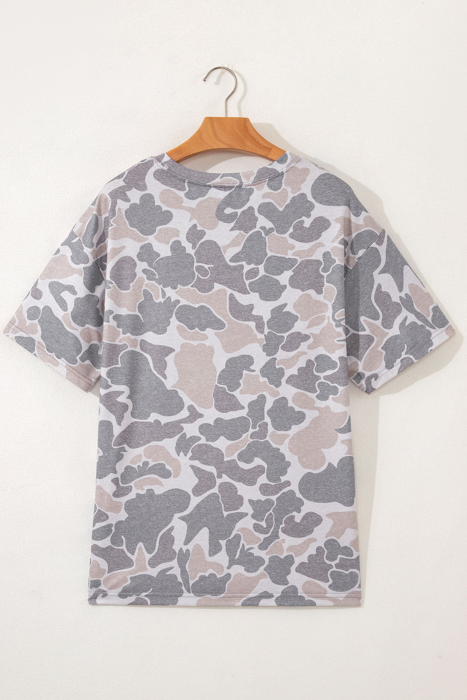 Multicolour Retro Camouflage Print Womens Casual T Shirt  Shop One Place