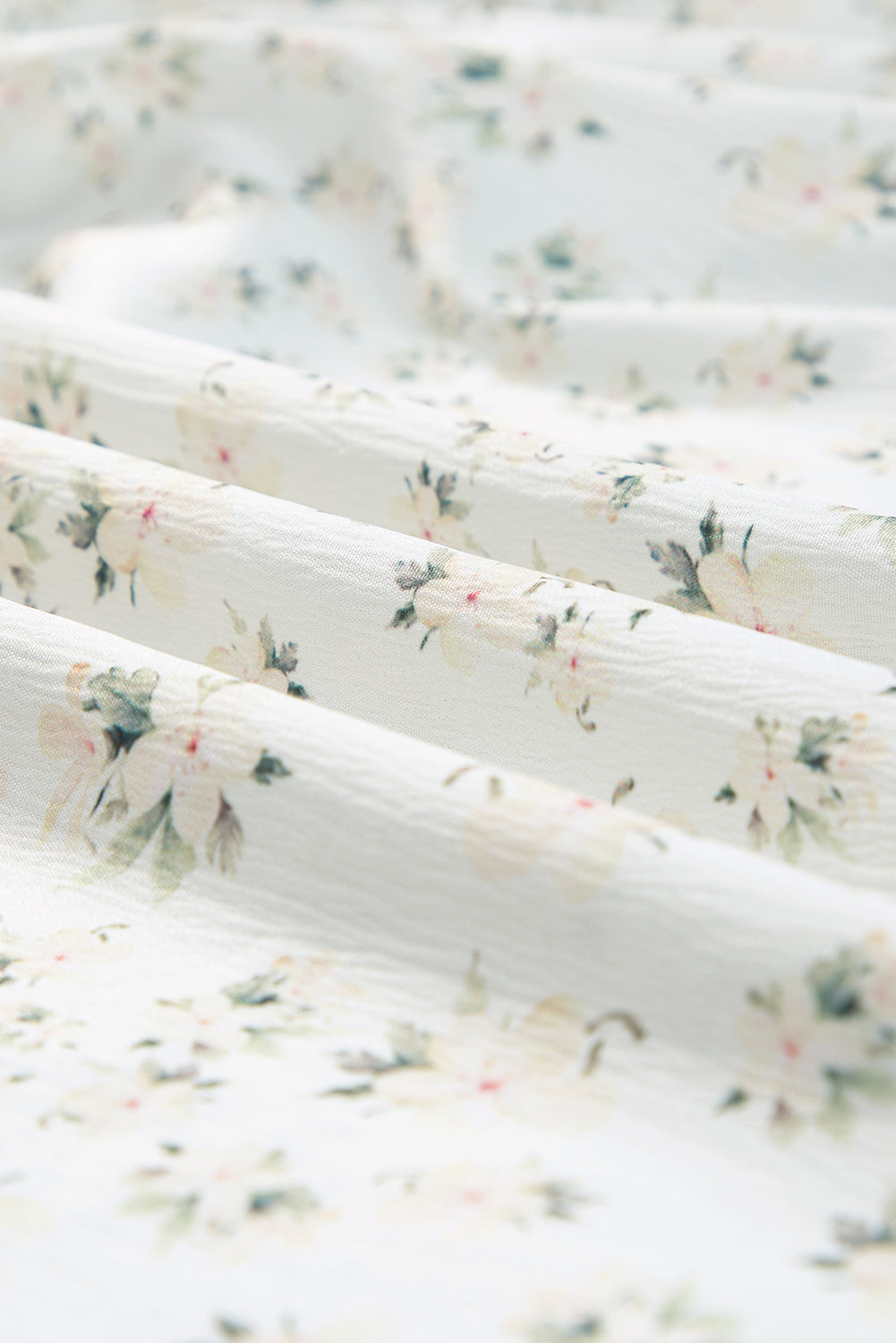 White Frill Neckline Shirred Bodice Floral Maxi Dress  Shop One Place