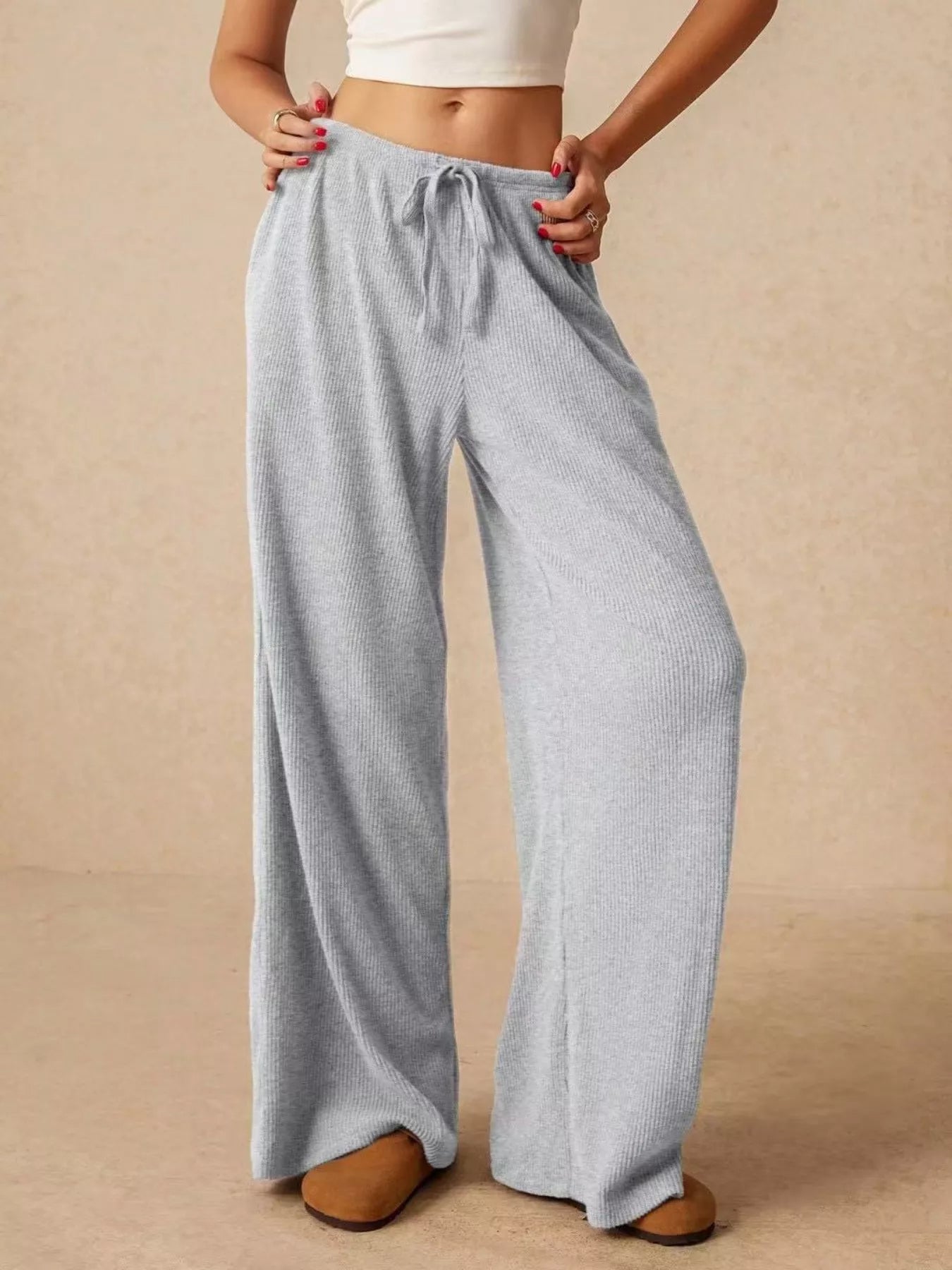 Drawstring Wide Leg Pants  Shop One Place