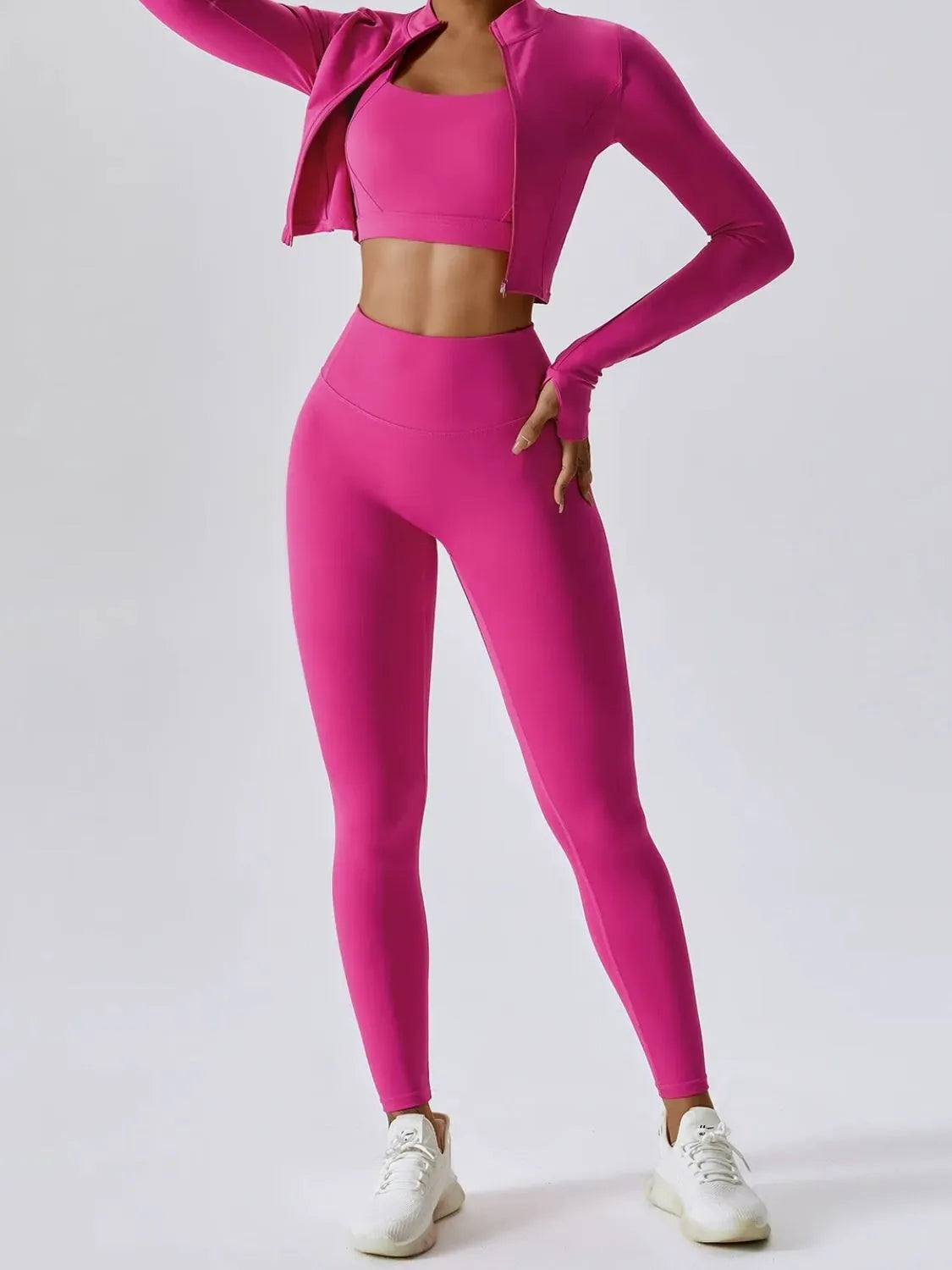 Bra Outerwear and Leggings 3-Piece Active Set  Shop One Place