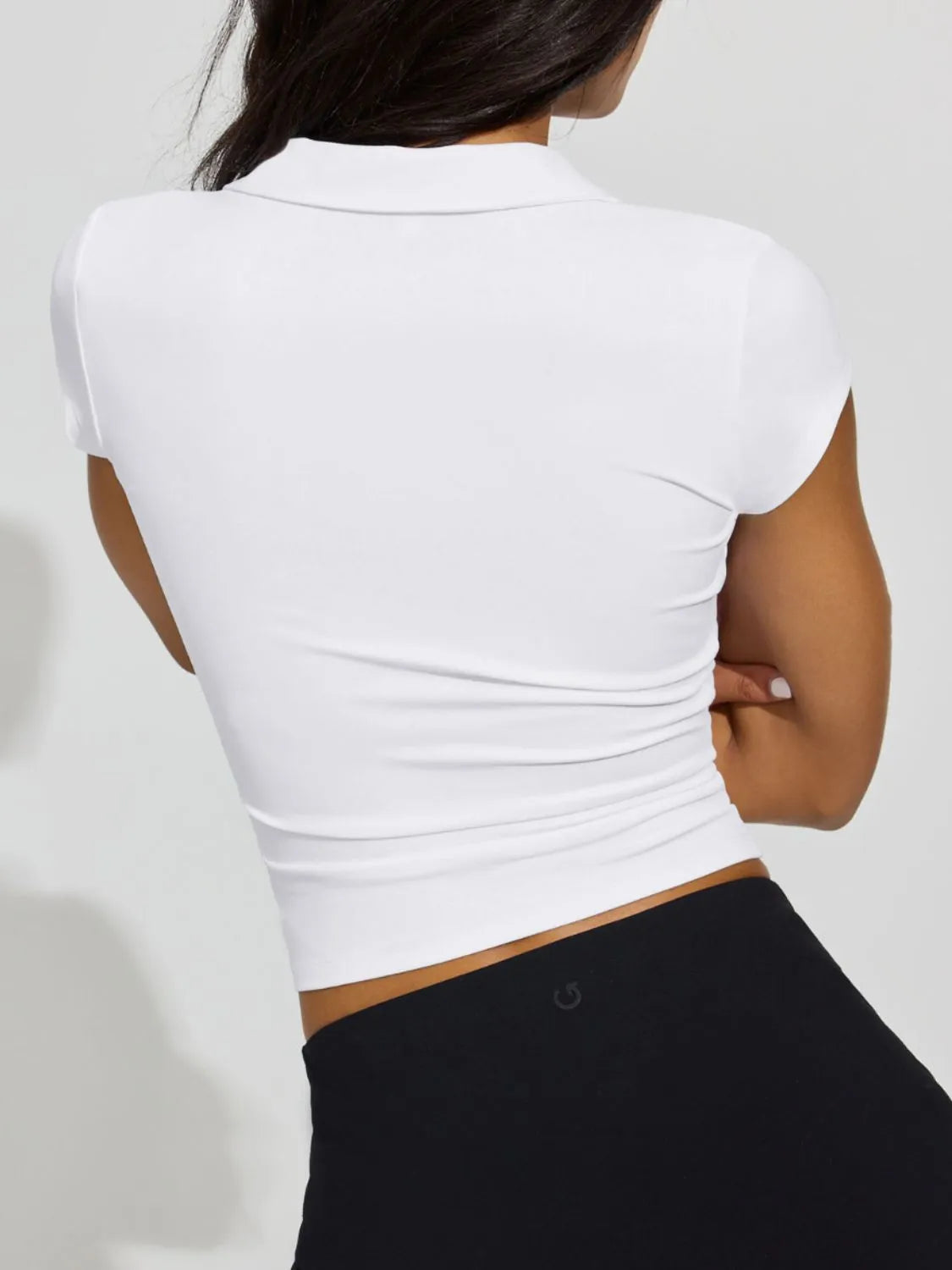 Collared Neck Short Sleeve Top  Shop One Place