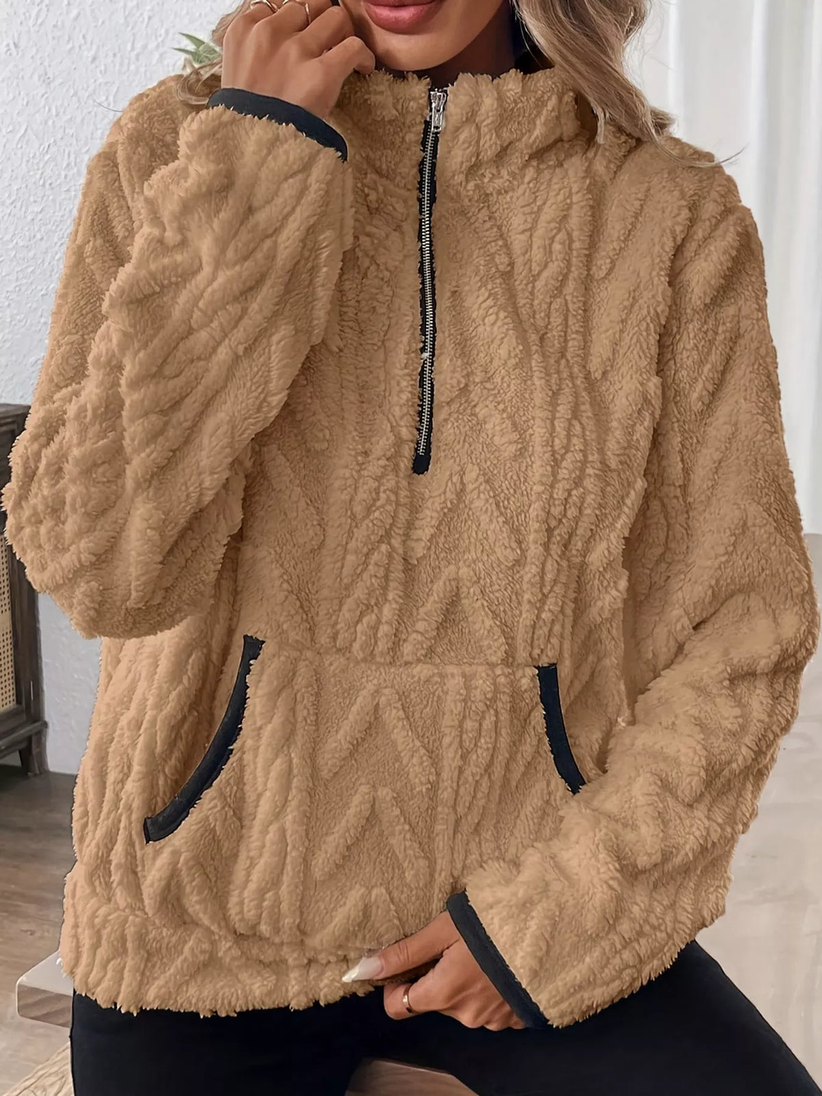 Women's Quarter-Zip Sherpa Sweatshirt – view 24