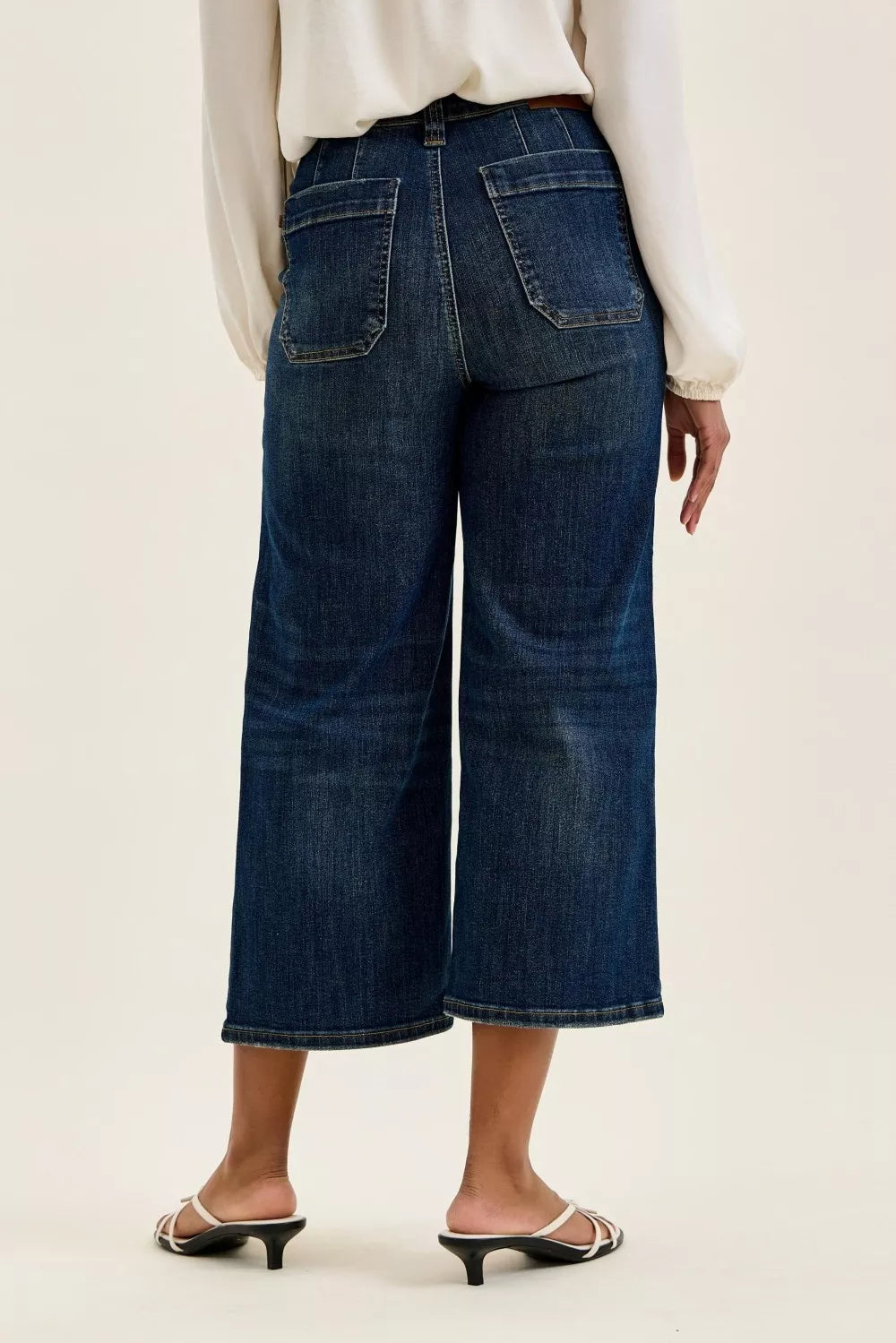 Judy Blue High Waist Wide Crop Utility Jeans with Patch Pocket  Shop One Place
