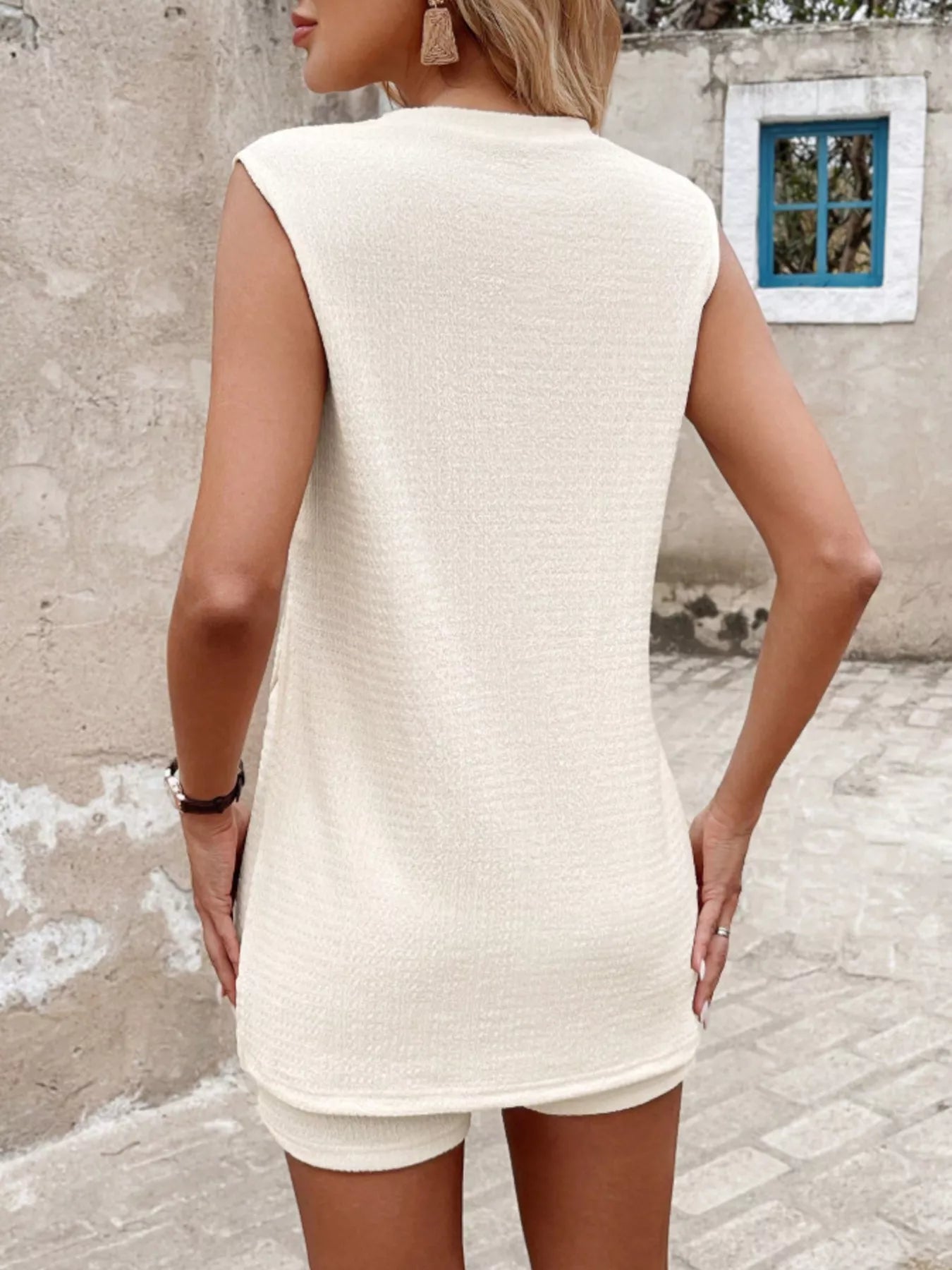 Side Slit Tank Top and Shorts Set  Shop One Place