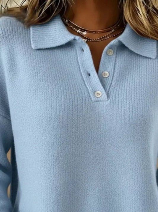 Full Size Button Detail Dropped Shoulder Sweater Plus Size  Shop One Place