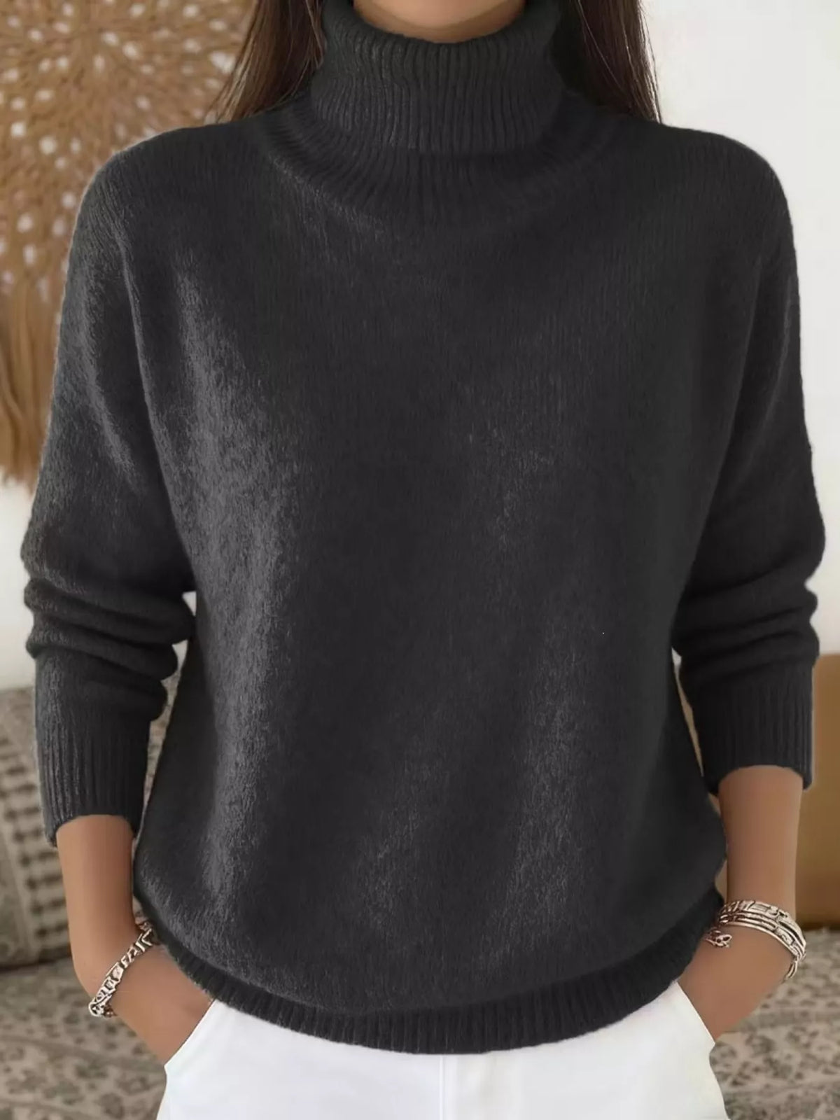 Women's Turtleneck Long Sleeve Sweater – view 5